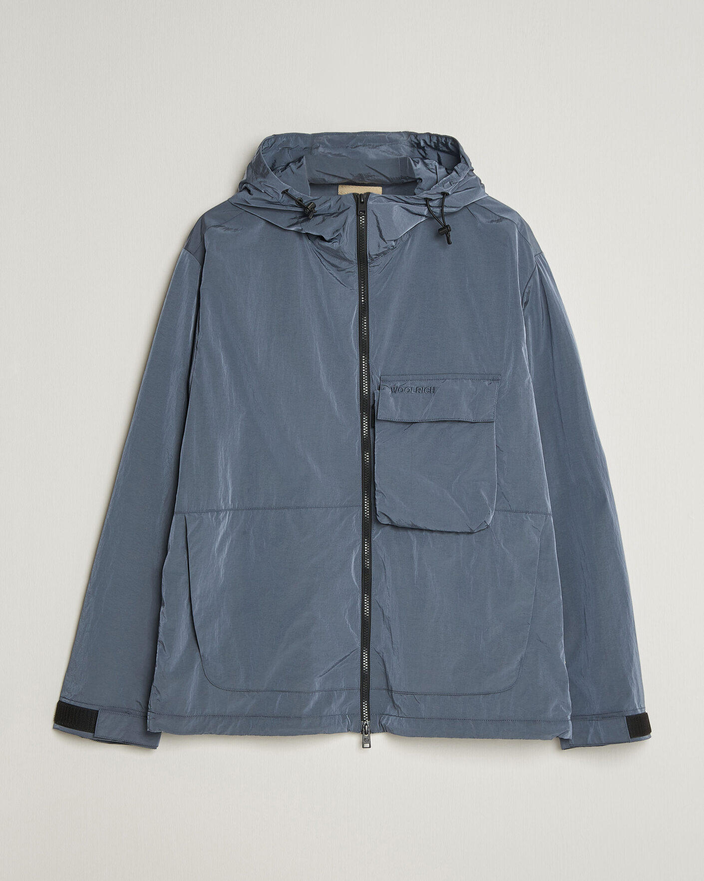 Herre | Jakker | Woolrich | Shiny Nylon Hooded Jacket Grisaille