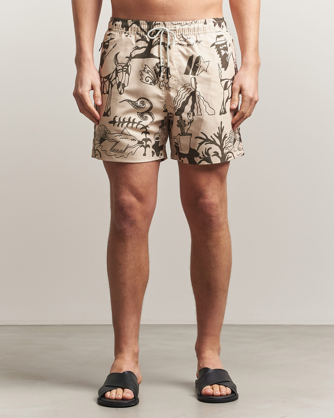 Herre | Badeshorts | OAS | Printed Swimshorts Poplan