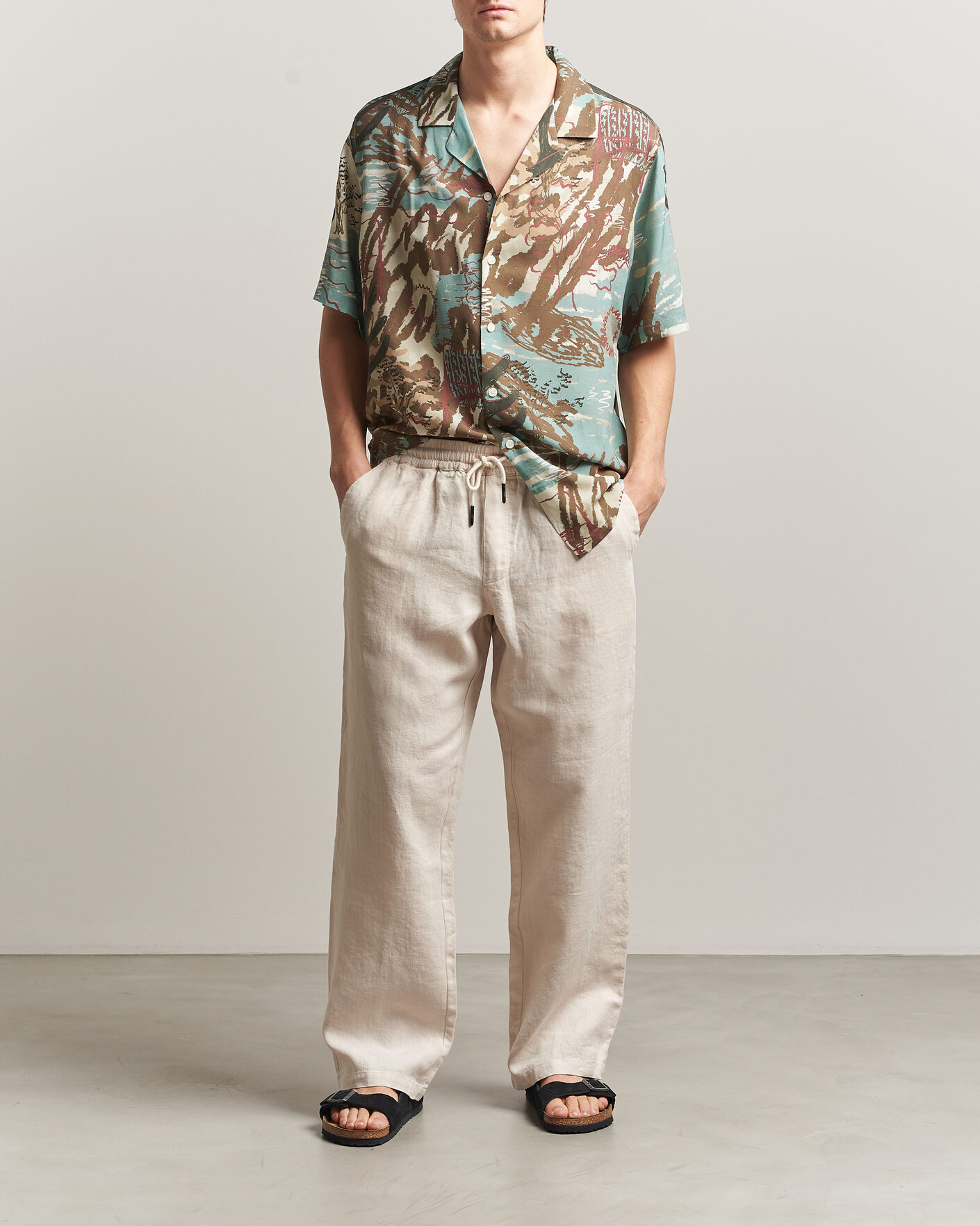 Herre | Bukser | OAS | Nino Linen Pants Beige