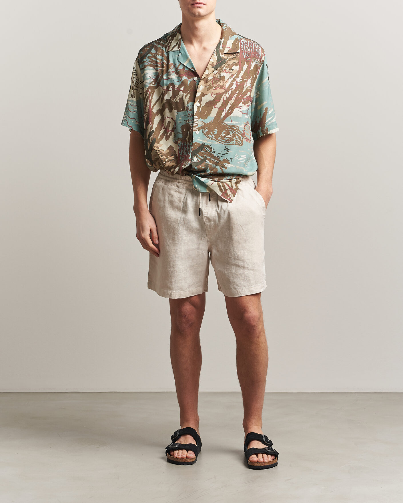 Herre | Shorts | OAS | Porto Linen Shorts Beige