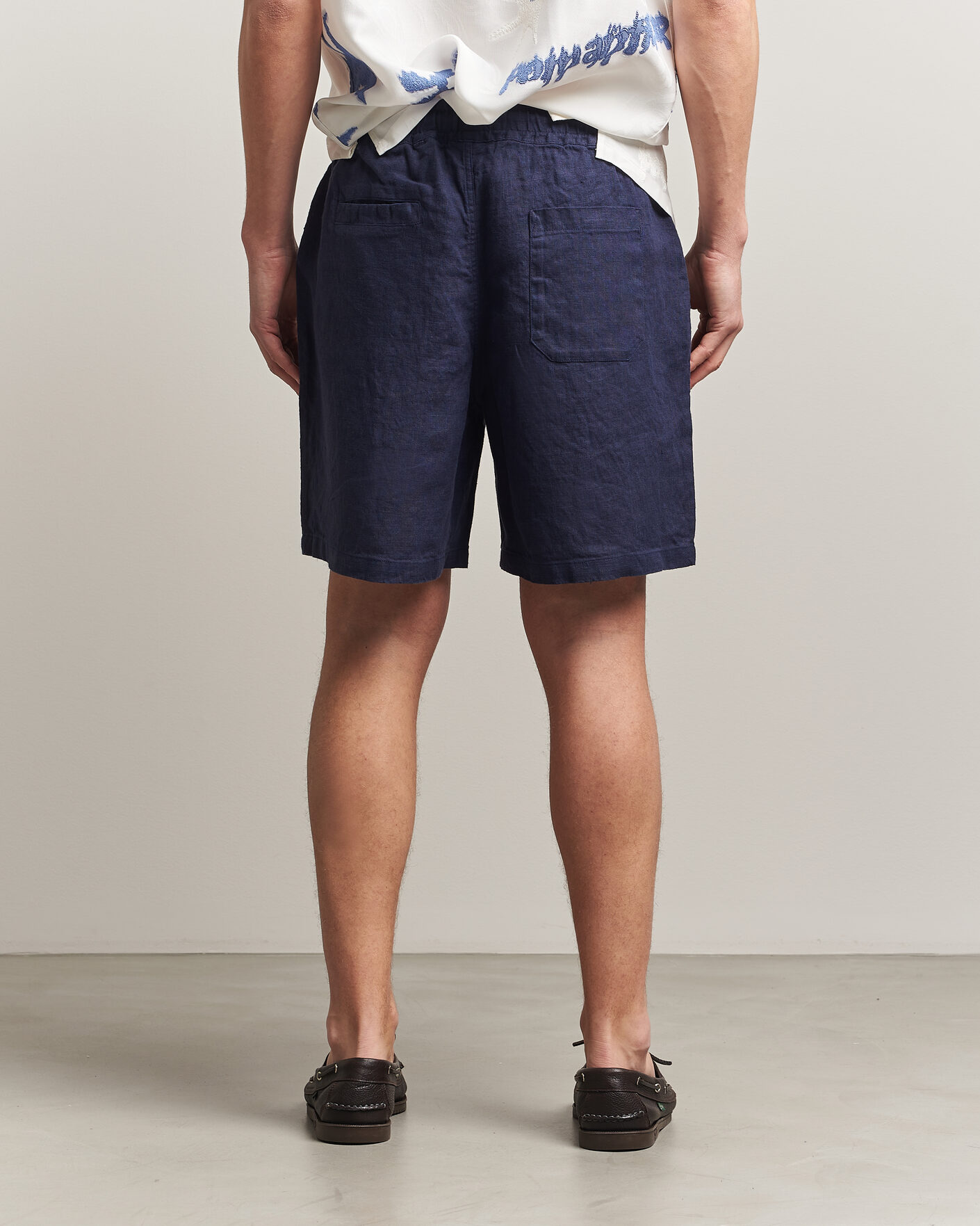 Herre | Shorts | OAS | Porto Linen Shorts Navy