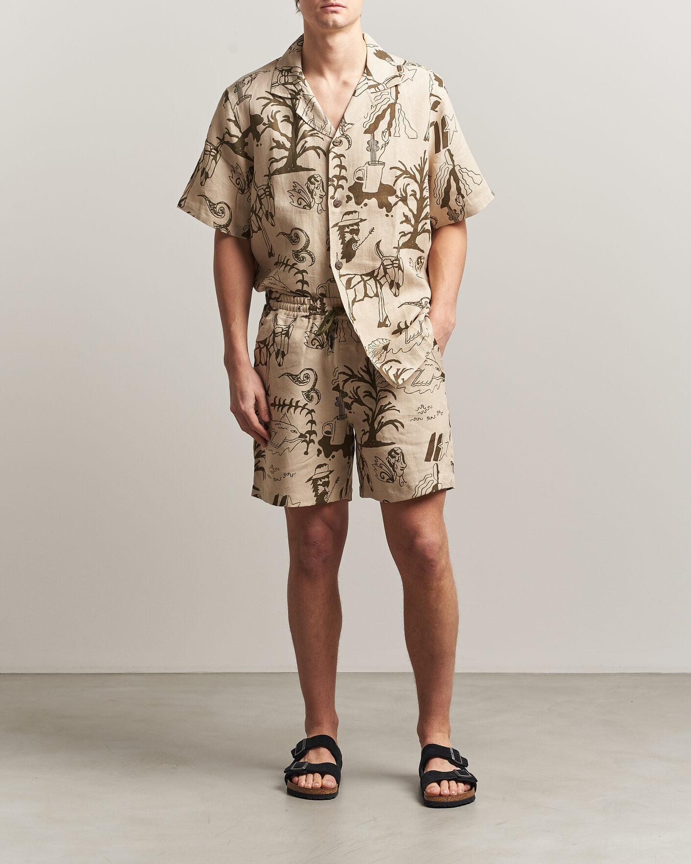 Herre | Shorts | OAS | Porto Linen Shorts Poplan