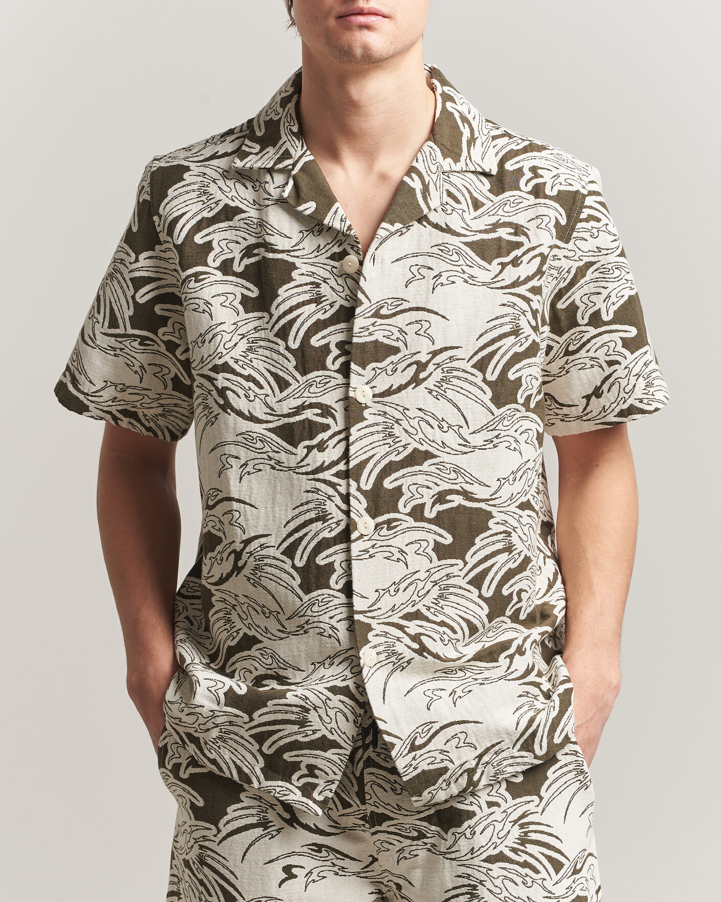 Herre | Skjorter | OAS | Cuba Short Sleeve Shirt Rouge Ecru