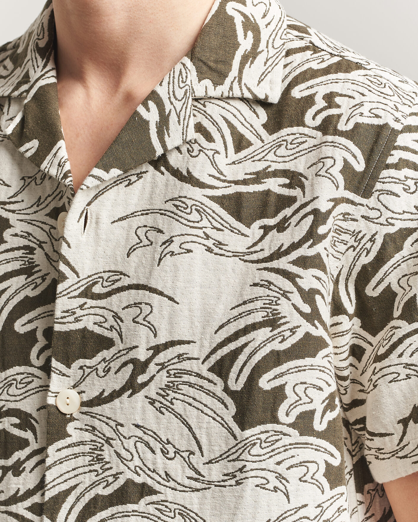 Herre | Skjorter | OAS | Cuba Short Sleeve Shirt Rouge Ecru