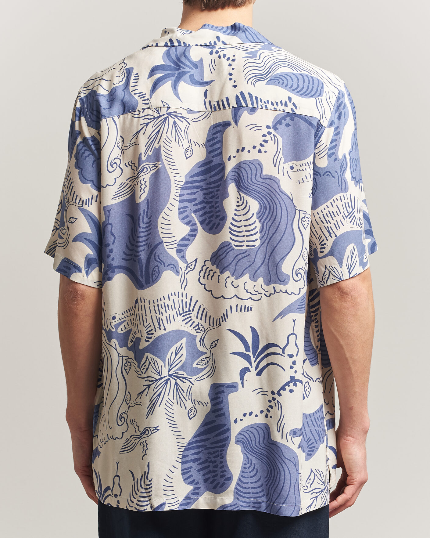 Herre | Skjorter | OAS | Rocco Viscose Short Sleeve Shirt Mystea