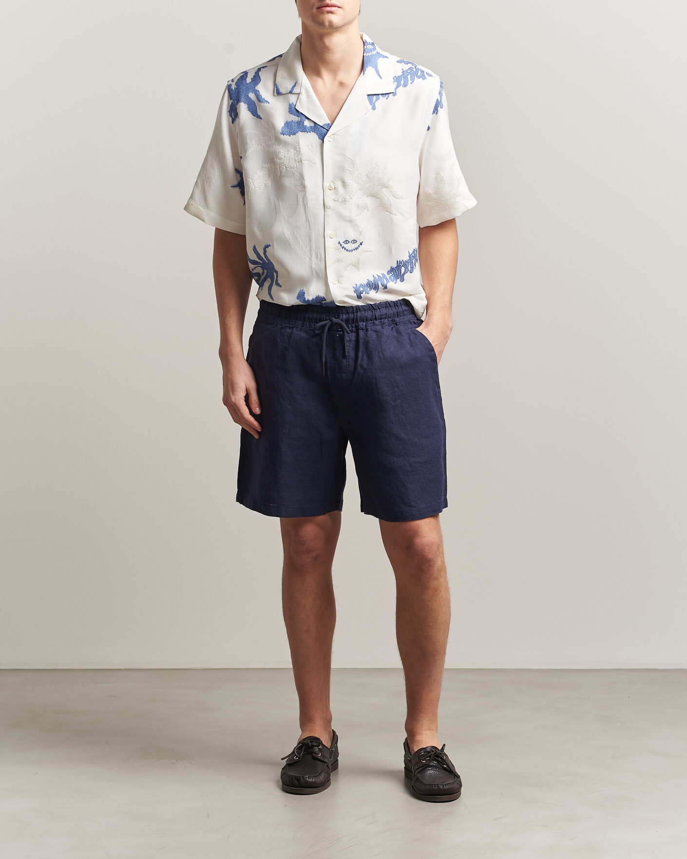 Herre | Skjorter | OAS | Rocco Lyocell Mix Short Sleeve Shirt Romantique