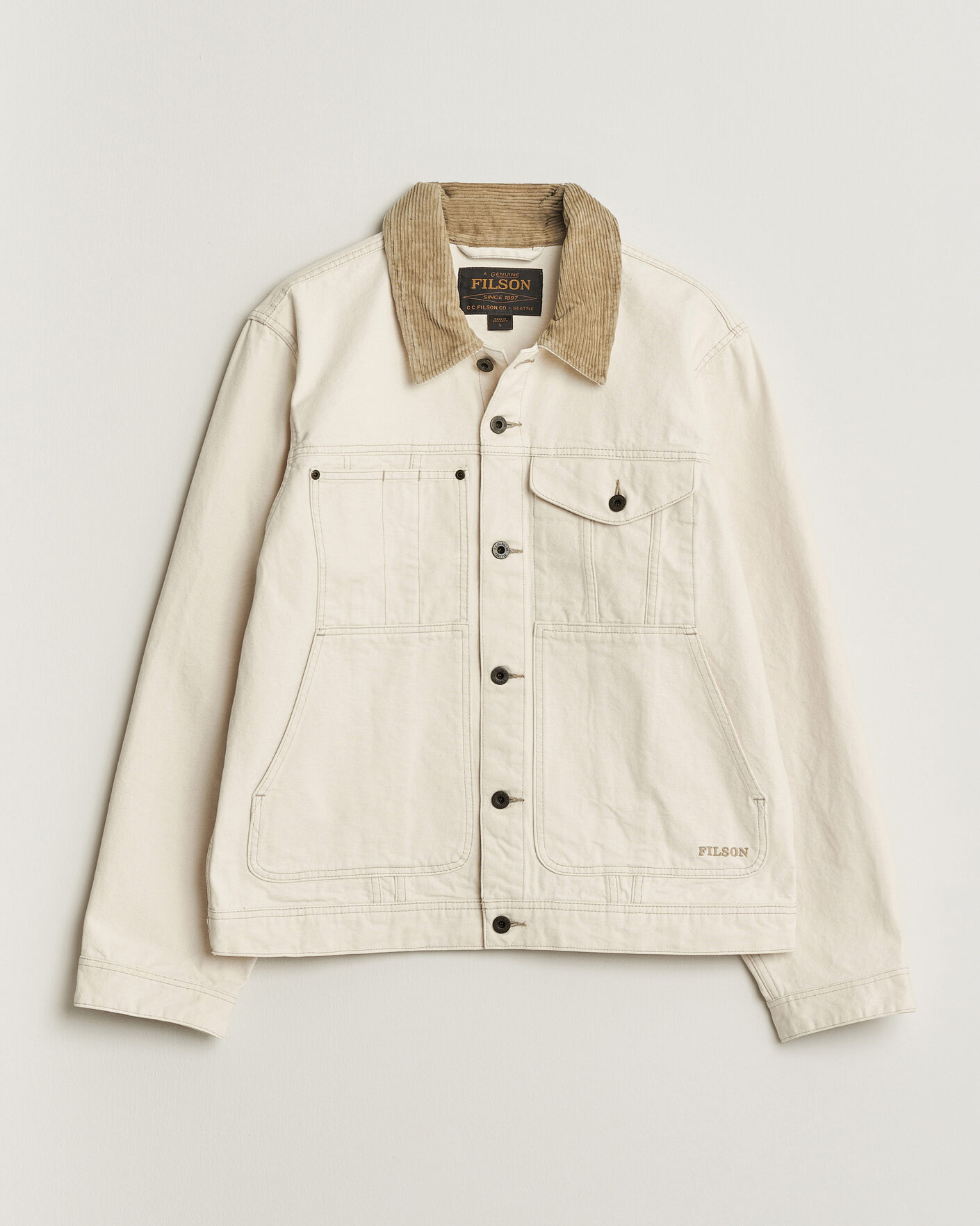 Herre | Jakker | Filson | Rustic Canvas Short Cruiser Natural Seed