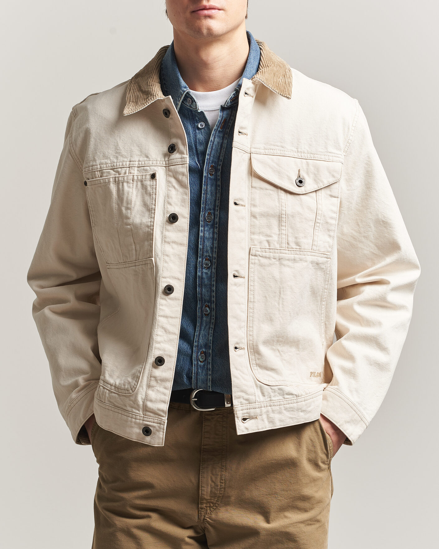 Herre | Jakker | Filson | Rustic Canvas Short Cruiser Natural Seed
