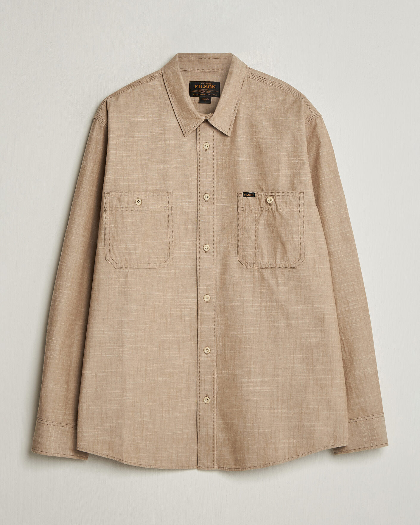 Herre | Skjorter | Filson | Chambray CPO Shirt Tan