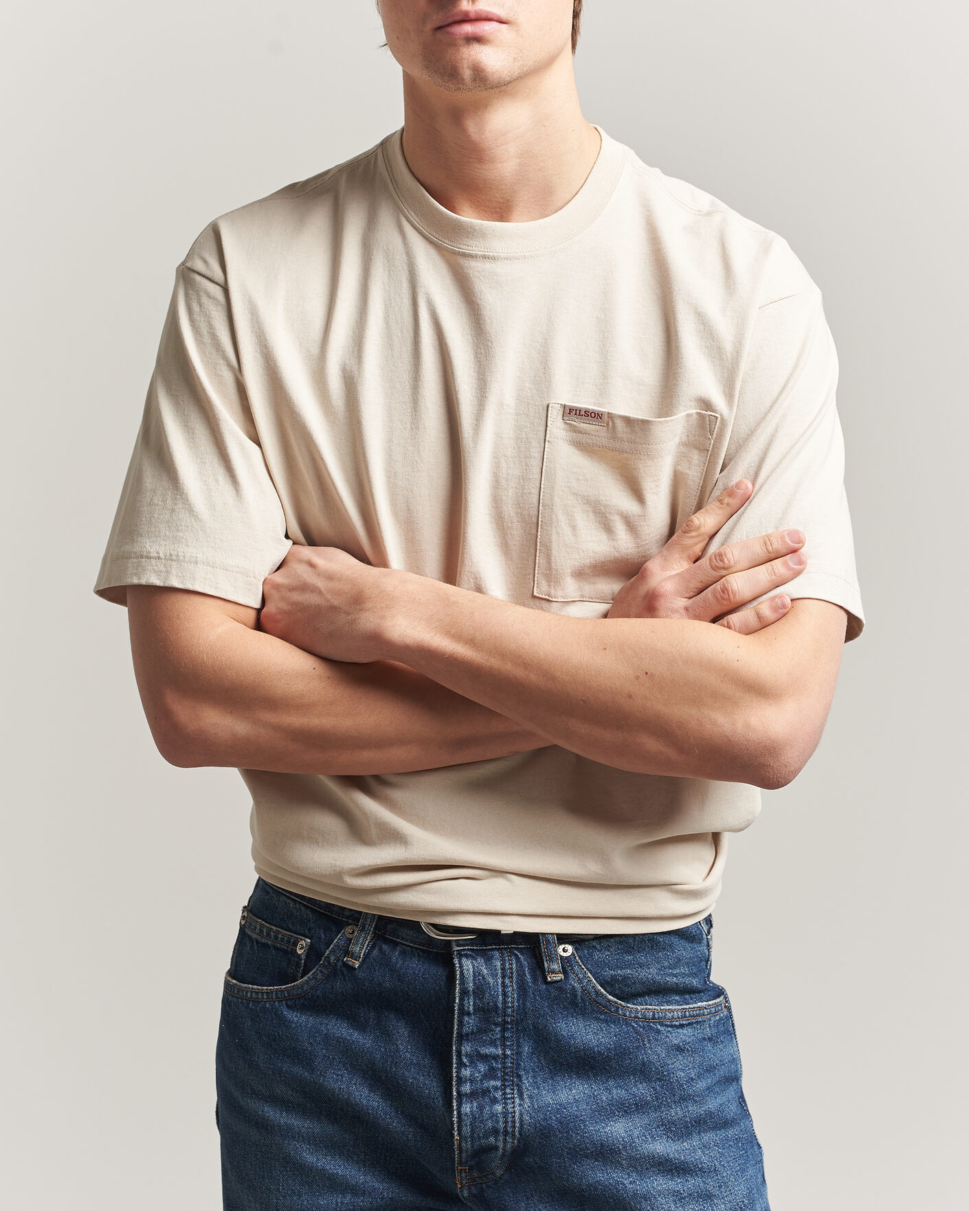 Herre | T-Shirts | Filson | Pocket T-Shirt Natural