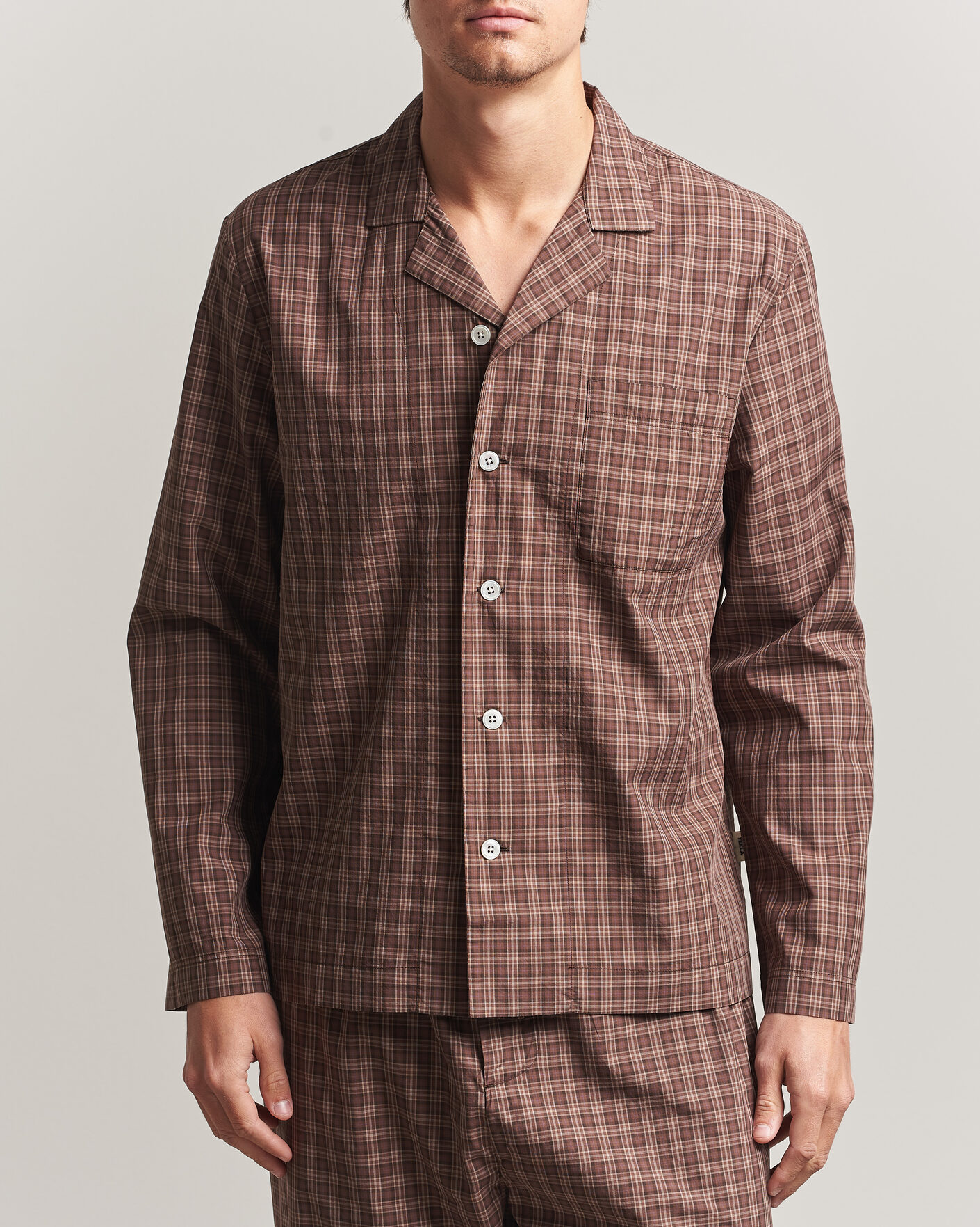 Herre | Pyjamaser og badekåper | Tekla | Fine Twill Pyjama Shirt Serra Checks