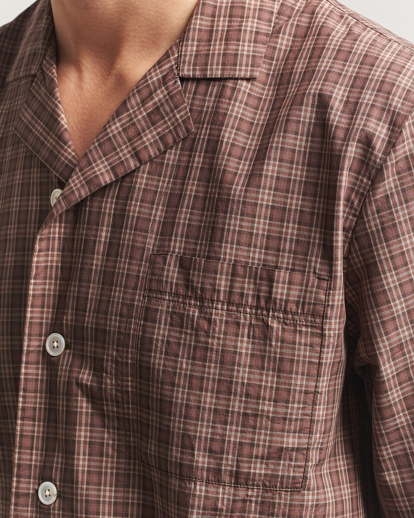 Herre | Pyjamaser og badekåper | Tekla | Fine Twill Pyjama Shirt Serra Checks