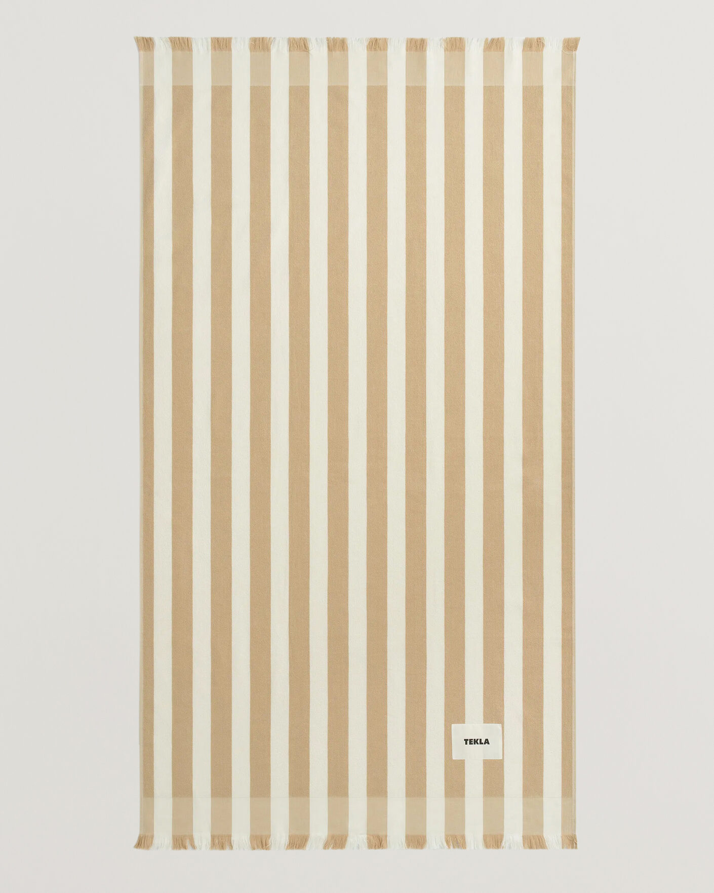 Herre | Tekstiler | Tekla | Organic Terry Beach Towel Almond Stripes