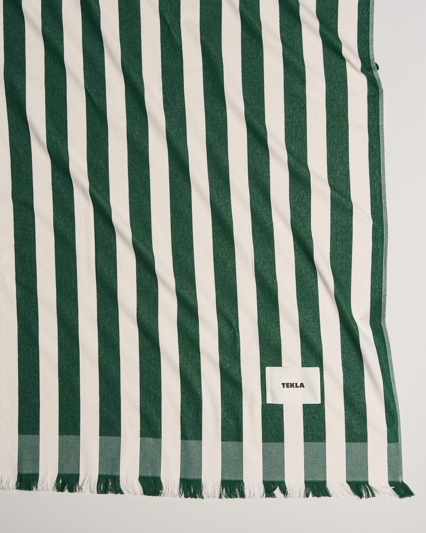 Herre | Tekstiler | Tekla | Organic Terry Beach Towel Green Deck Stripes