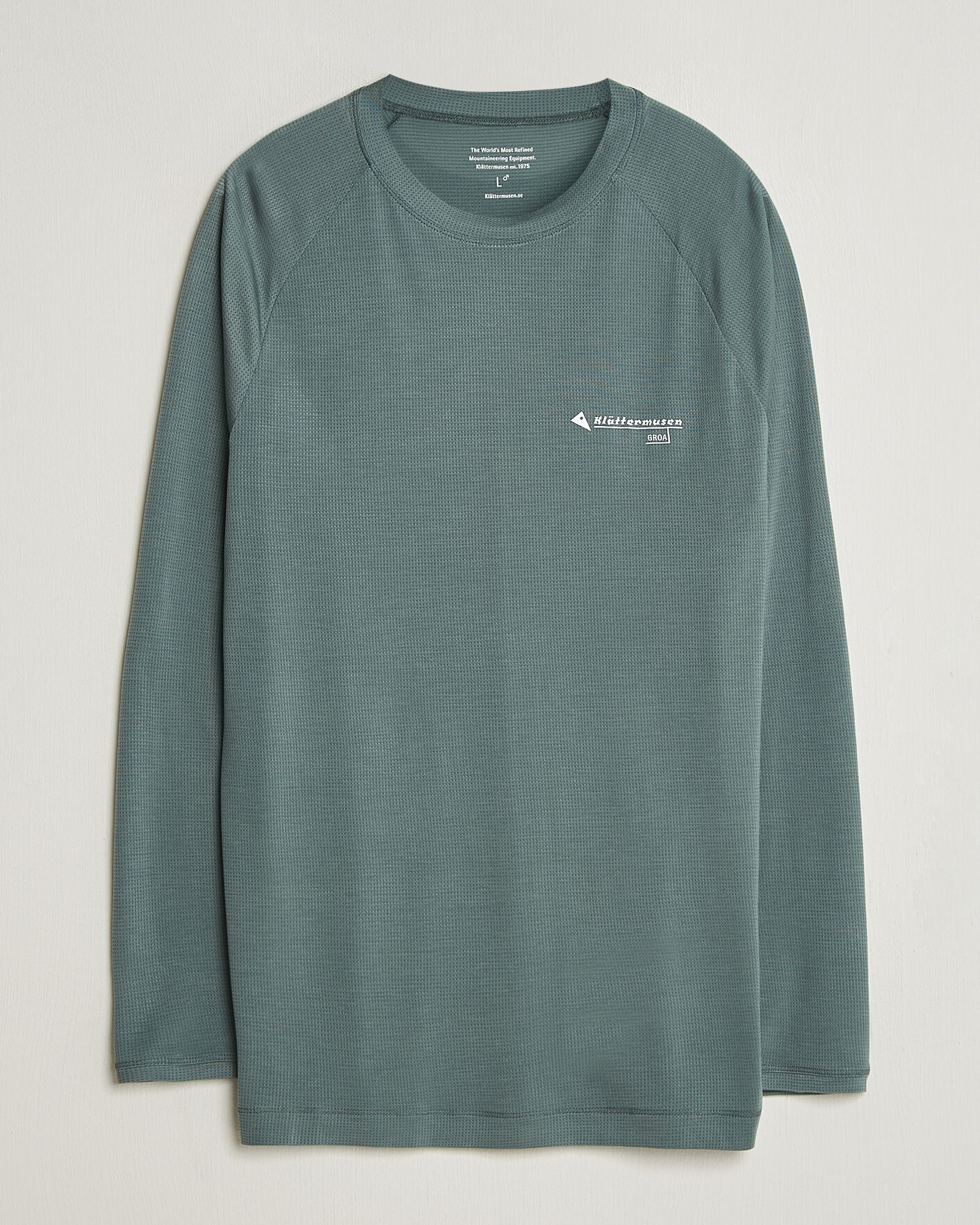 Herre | T-Shirts | Klättermusen | Groa Lightweight Tencel Long Sleeve T-Shirt Teal Grey