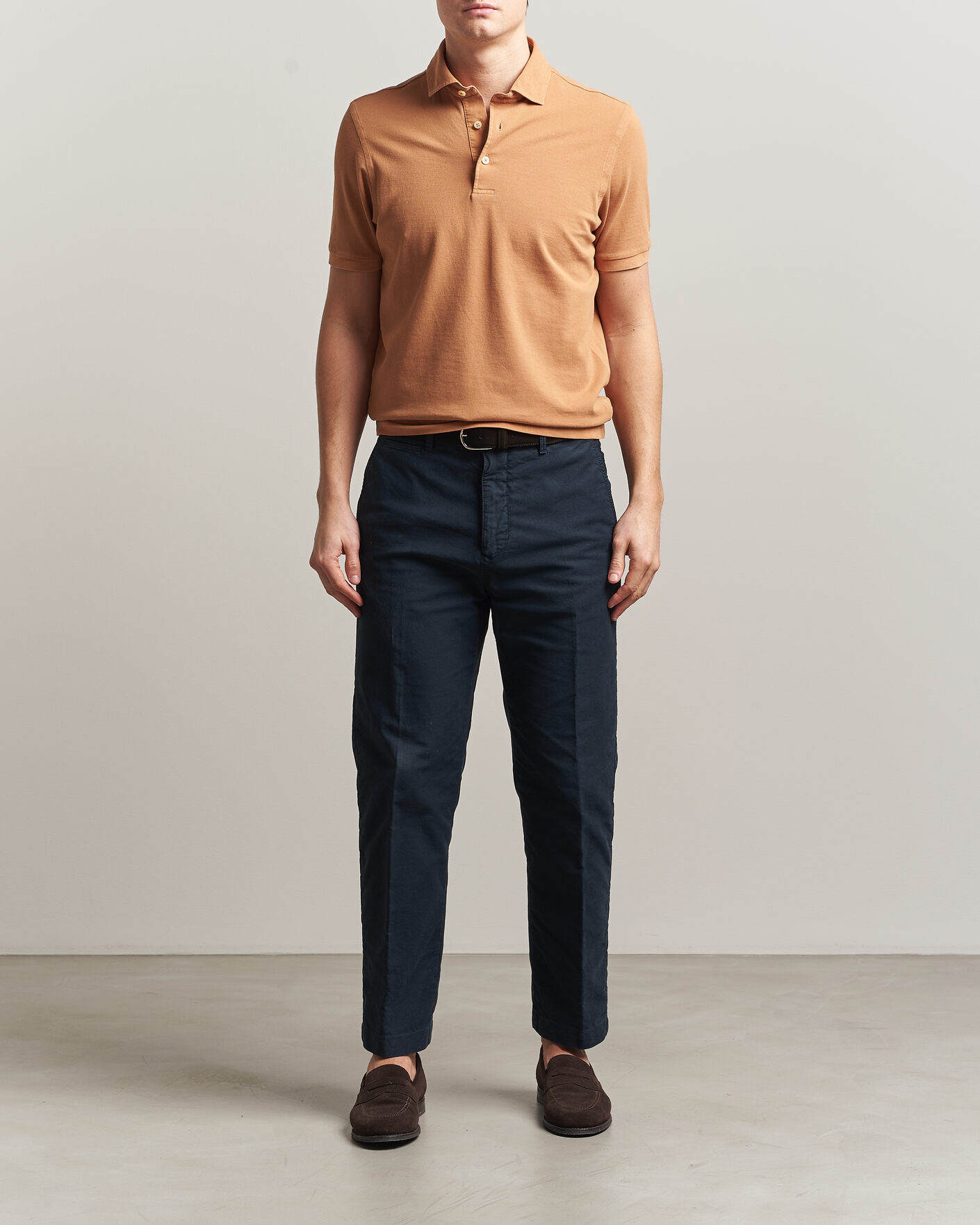 Herre | Pikéer | Gran Sasso | Washed Polo Apricot Orange