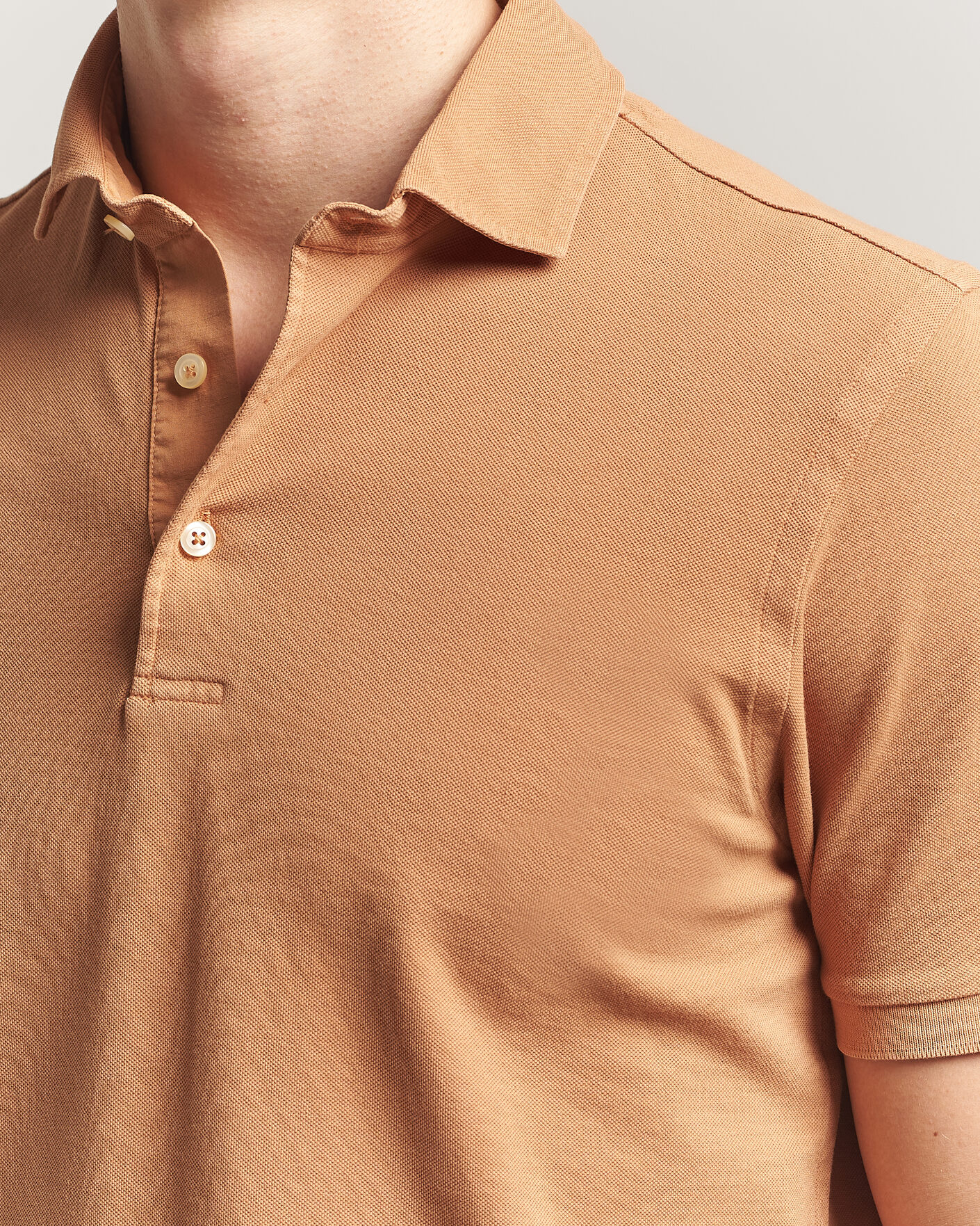 Herre | Pikéer | Gran Sasso | Washed Polo Apricot Orange
