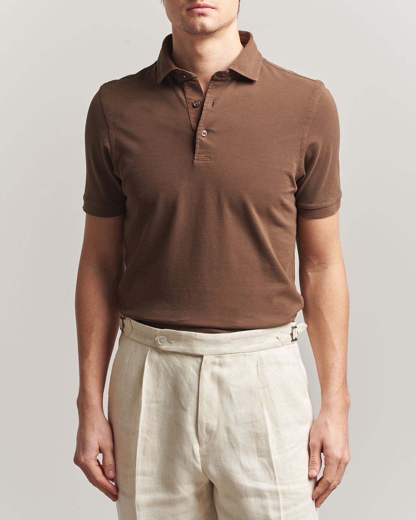 Herre | Pikéer | Gran Sasso | Washed Polo Brown