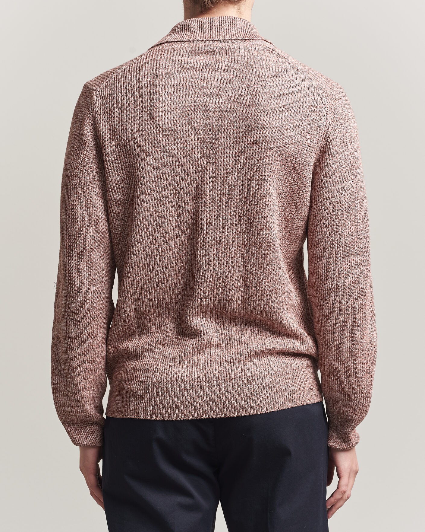 Herre | Gensere | Gran Sasso | Linen/Cotton Open Collar Knitted Polo Rust Melange