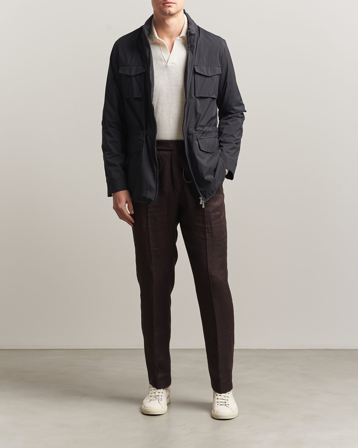 Herre | Jakker | Gran Sasso | Nylon Field Jacket Navy