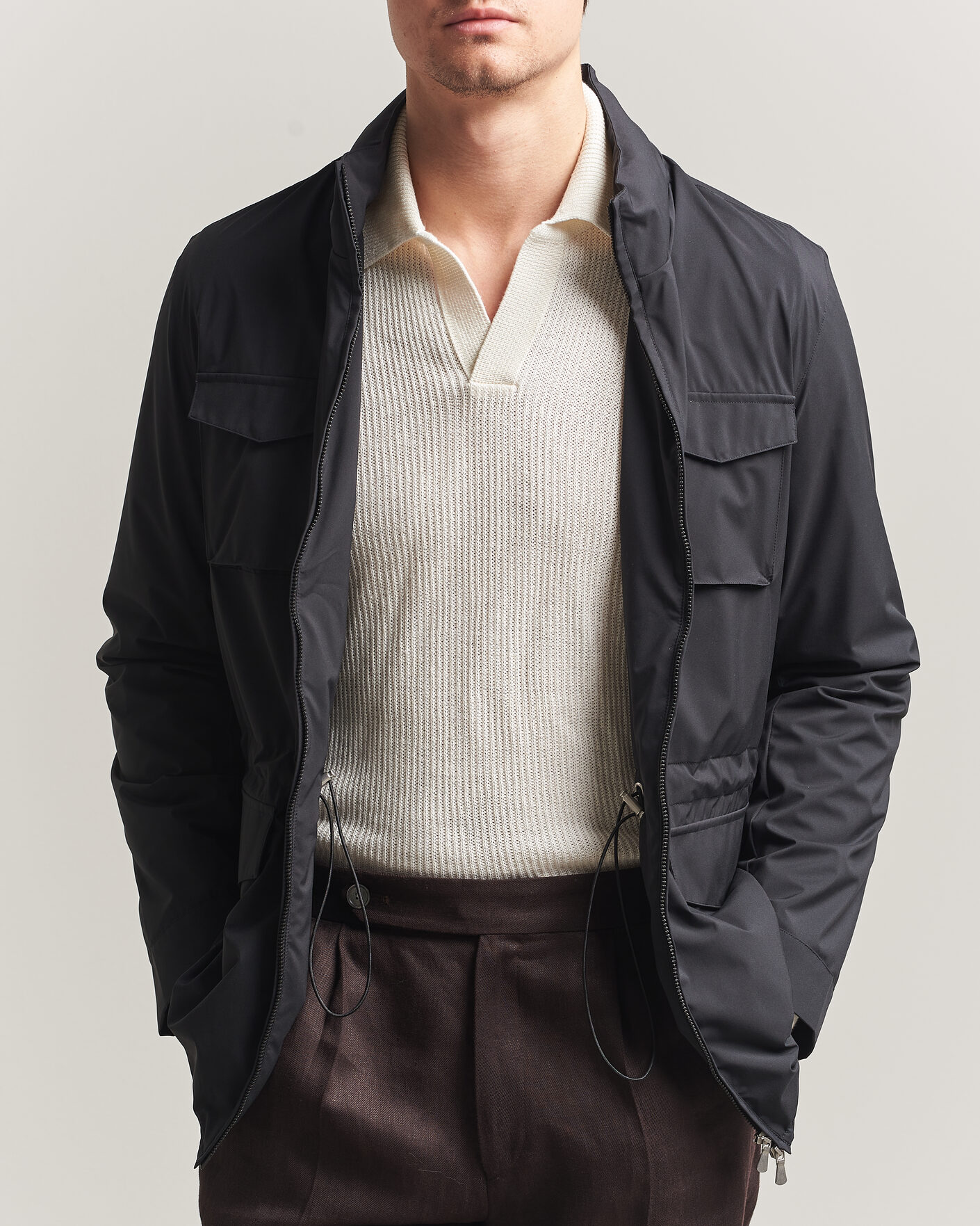 Herre | Jakker | Gran Sasso | Nylon Field Jacket Navy
