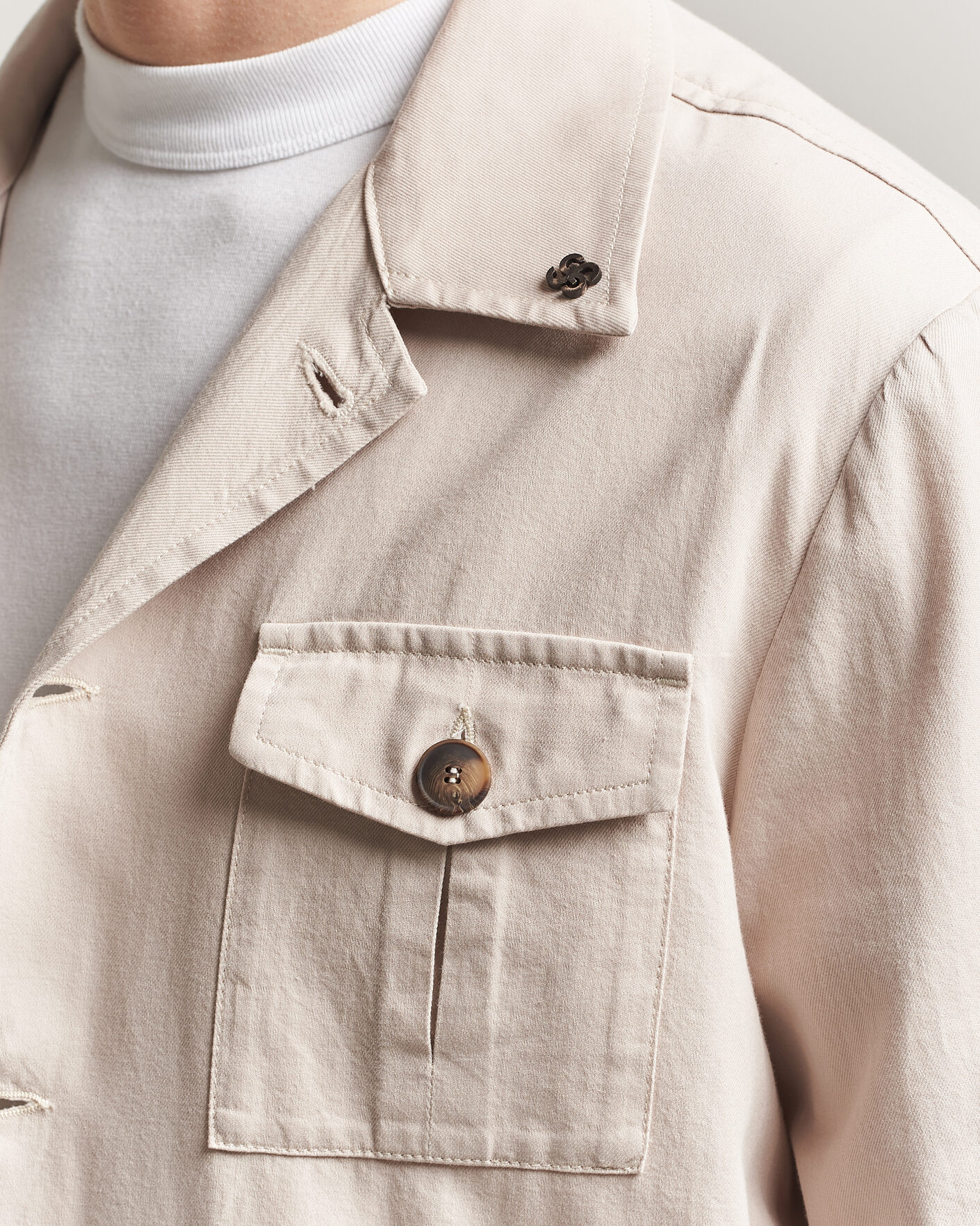 Herre | Jakker | Gran Sasso | Cotton Safari Jacket Beige