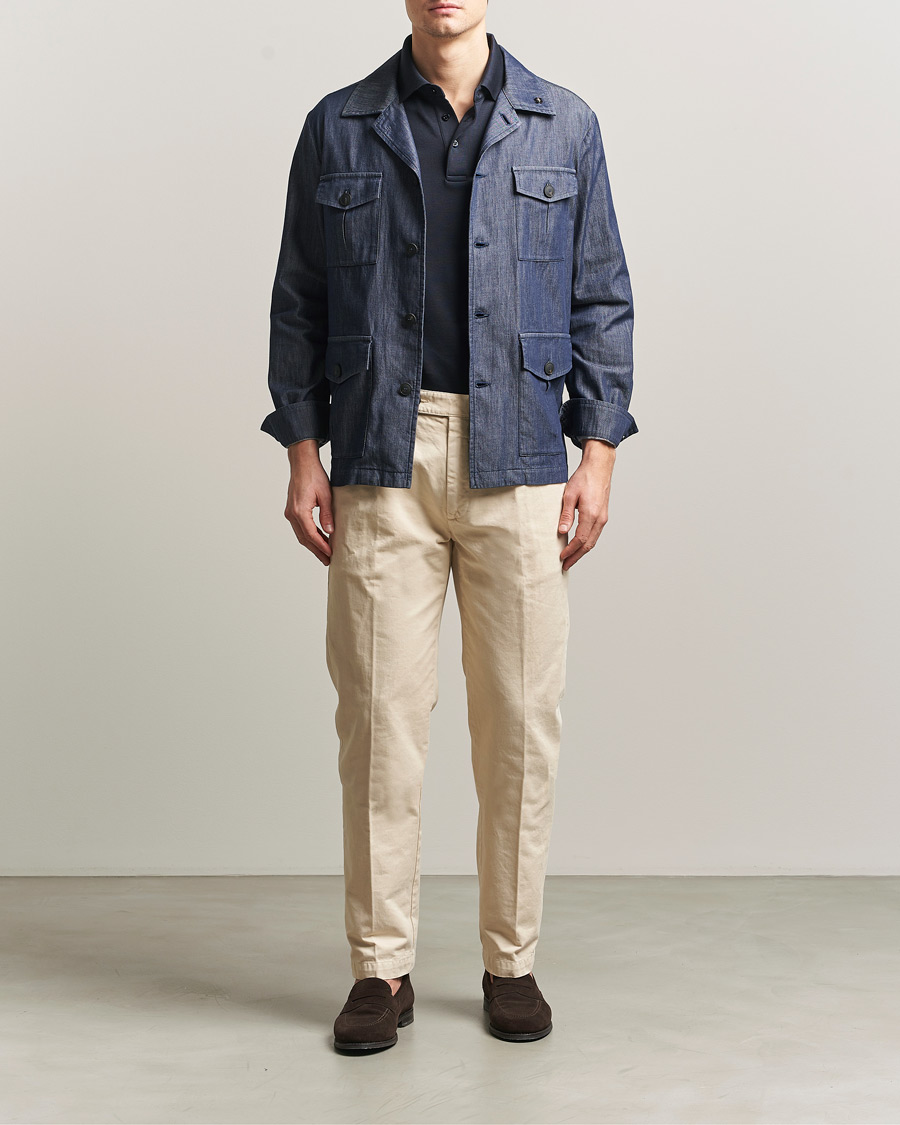 Herre | Jakker | Gran Sasso | Cotton Safari Jacket Navy
