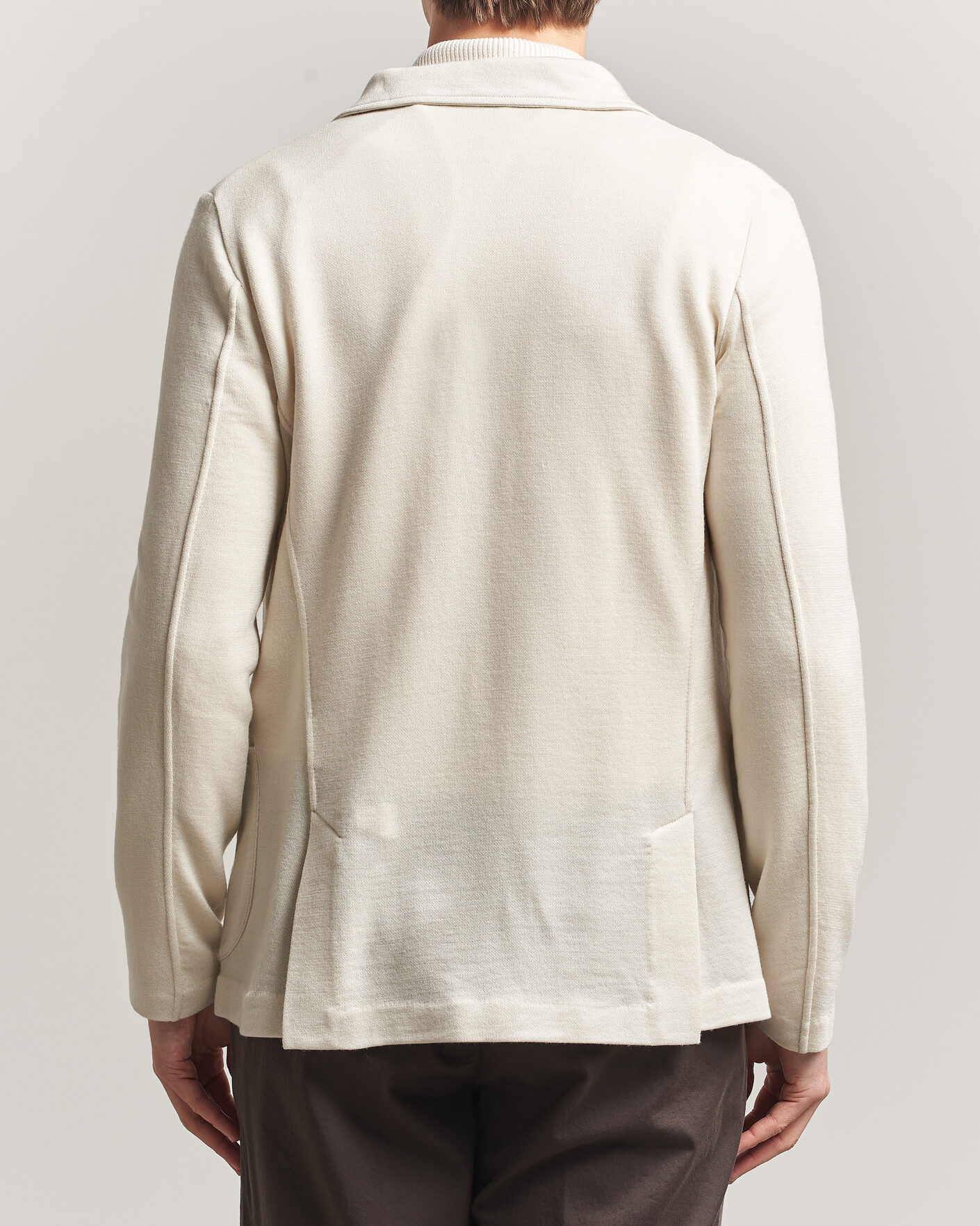 Herre | Dressjakker | Gran Sasso | Wool Knitted Blazer Cream