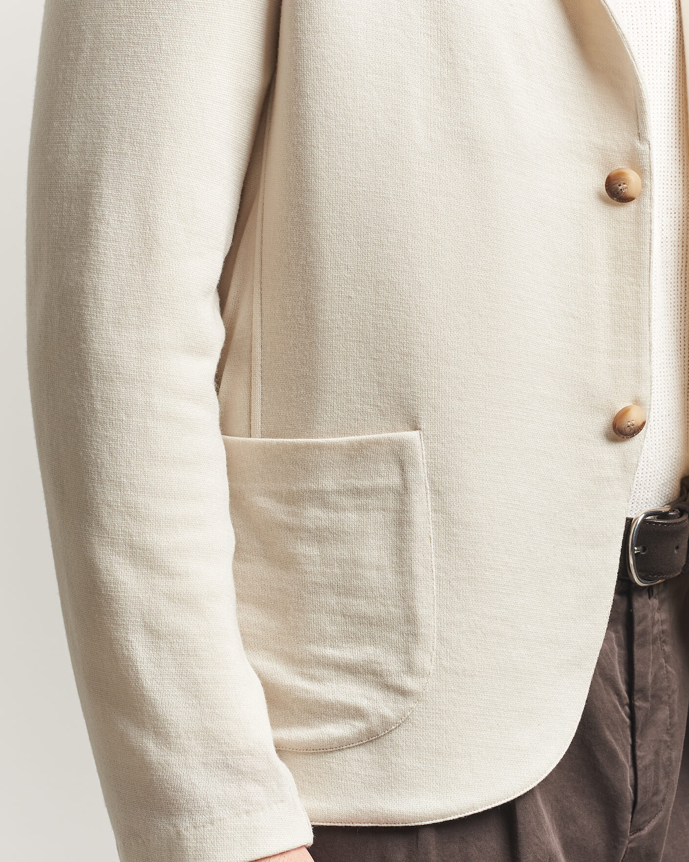 Herre | Dressjakker | Gran Sasso | Wool Knitted Blazer Cream