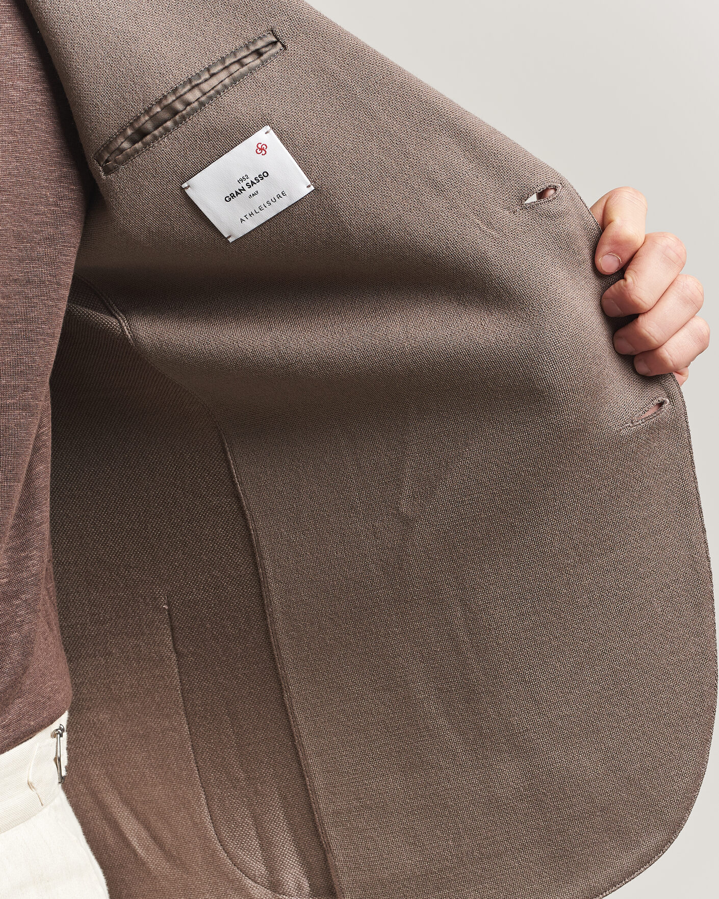 Herre | Dressjakker | Gran Sasso | Wool Knitted Blazer Brown