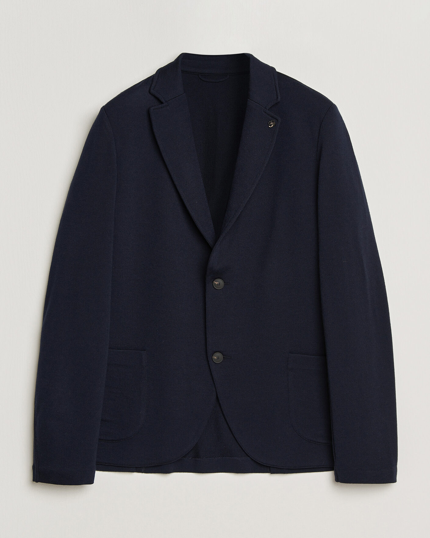 Herre | Dressjakker | Gran Sasso | Wool Knitted Blazer Navy