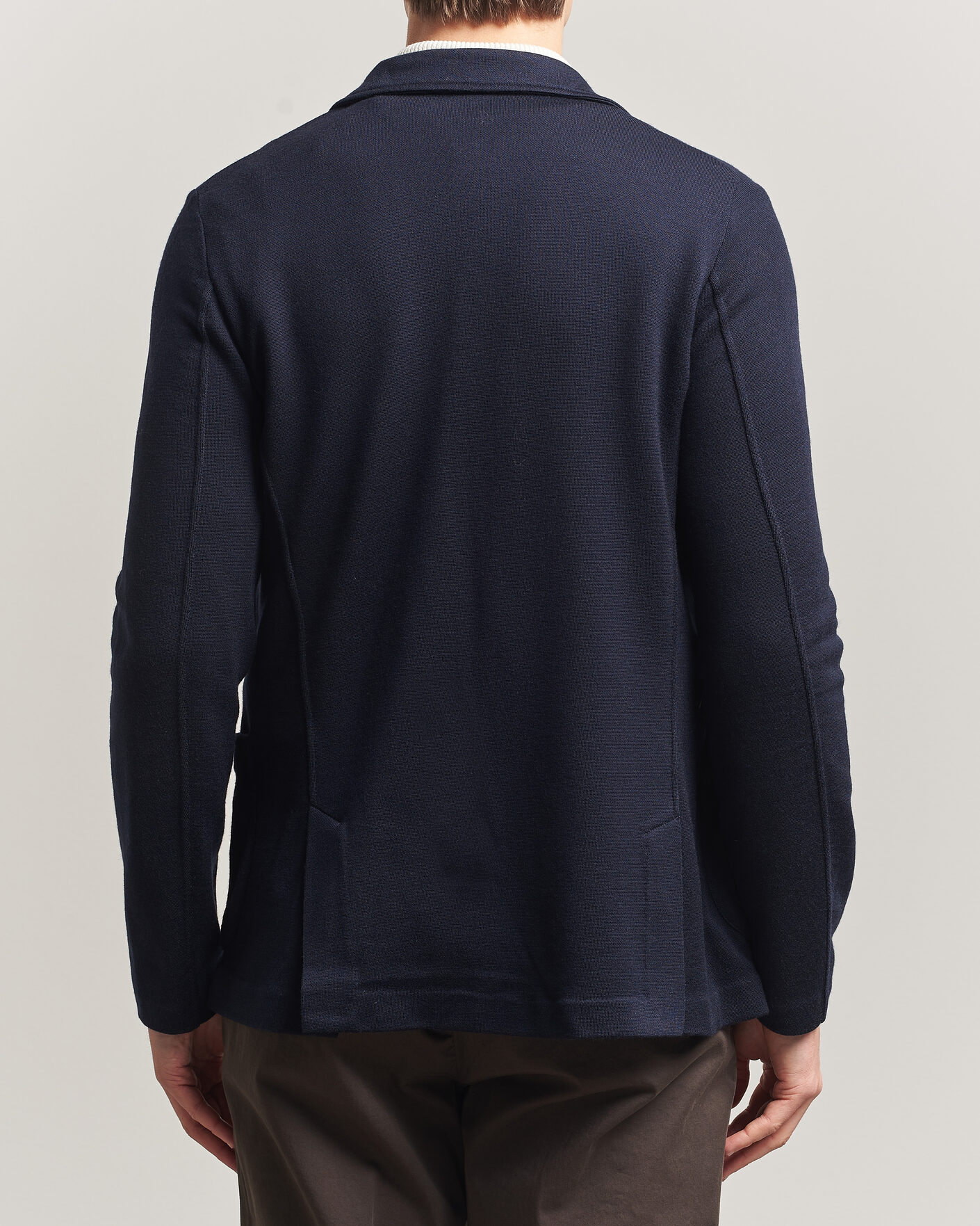 Herre | Dressjakker | Gran Sasso | Wool Knitted Blazer Navy