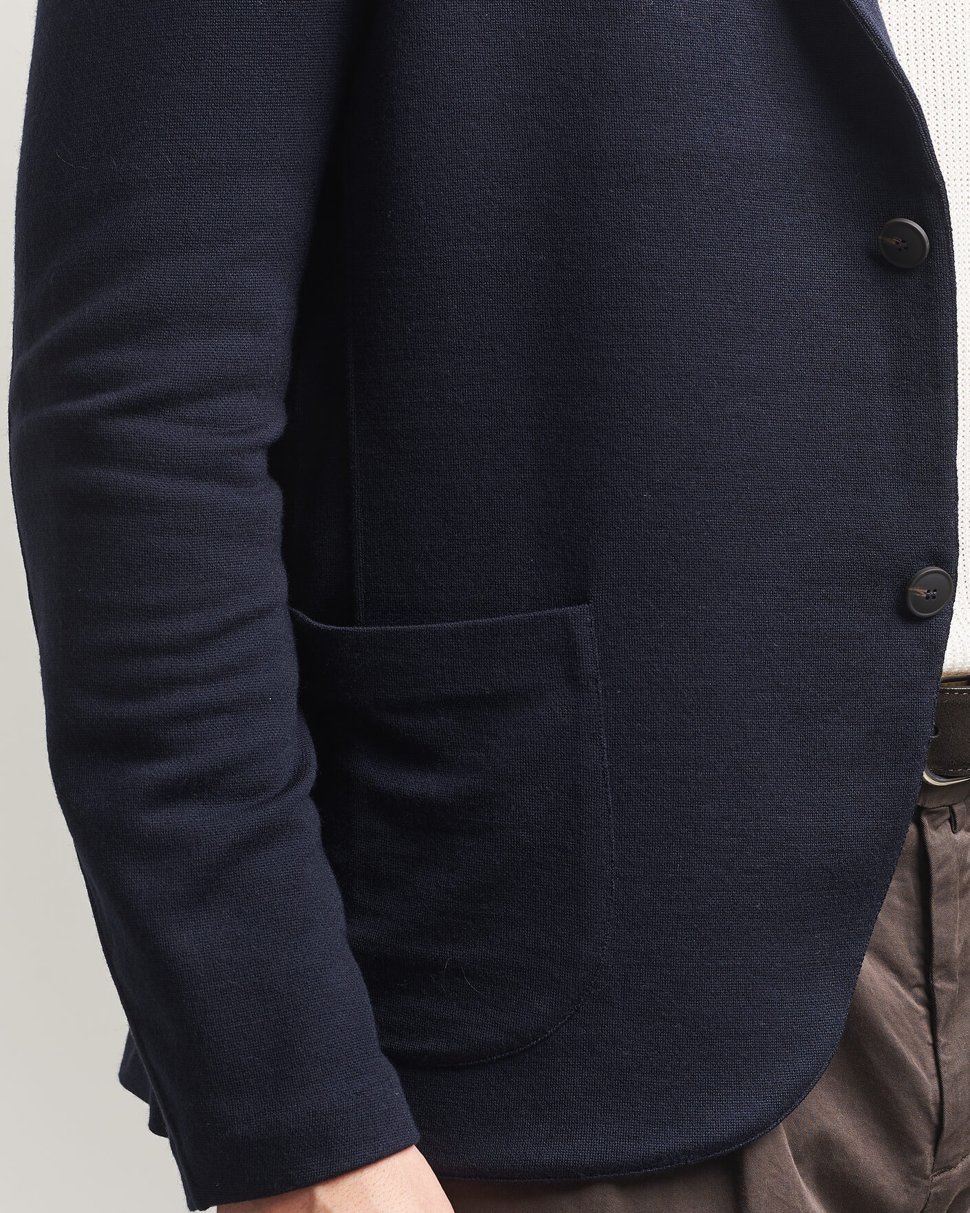Herre | Dressjakker | Gran Sasso | Wool Knitted Blazer Navy