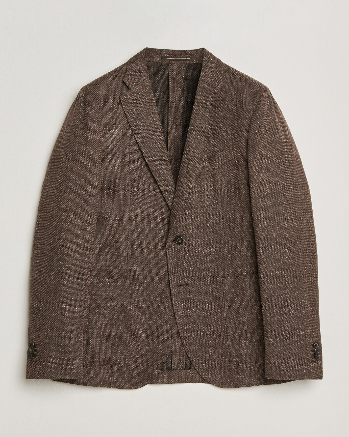 Herre | Dressjakker | Incotex | Structured Cotton Blazer Dark Brown