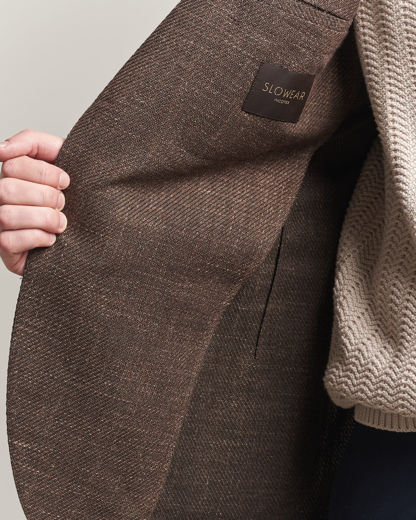 Herre | Dressjakker | Incotex | Structured Cotton Blazer Dark Brown