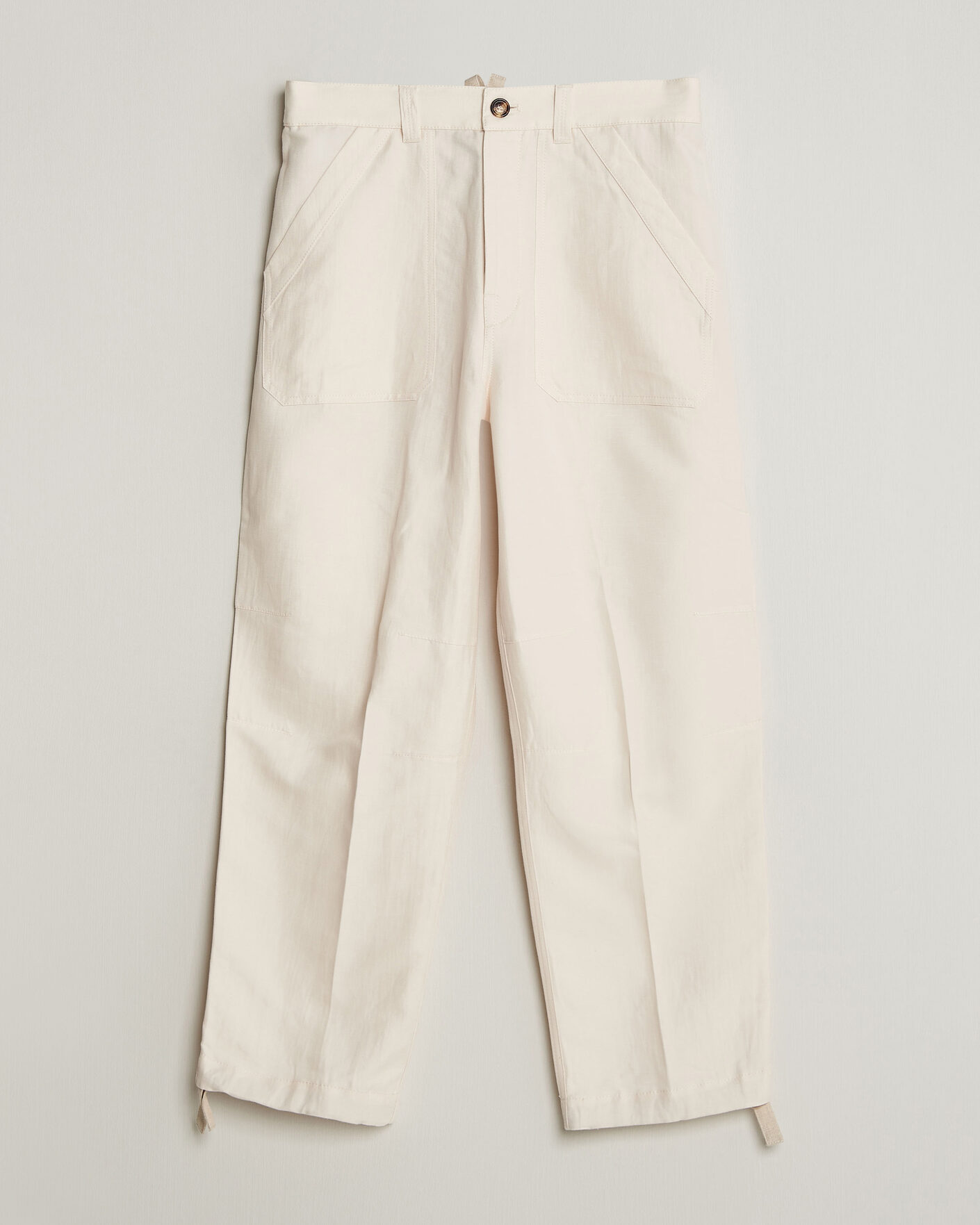 Herre | Bukser | Brunello Cucinelli | Linen Casual Pants Off White
