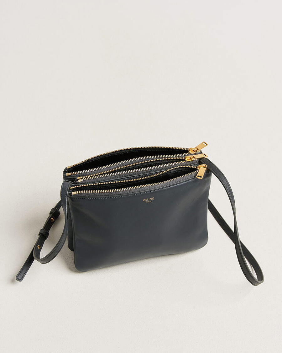 Herre | Pre-Owned & Vintage Bags | Celine Pre-Owned | Trio Bag Small Leather Grey