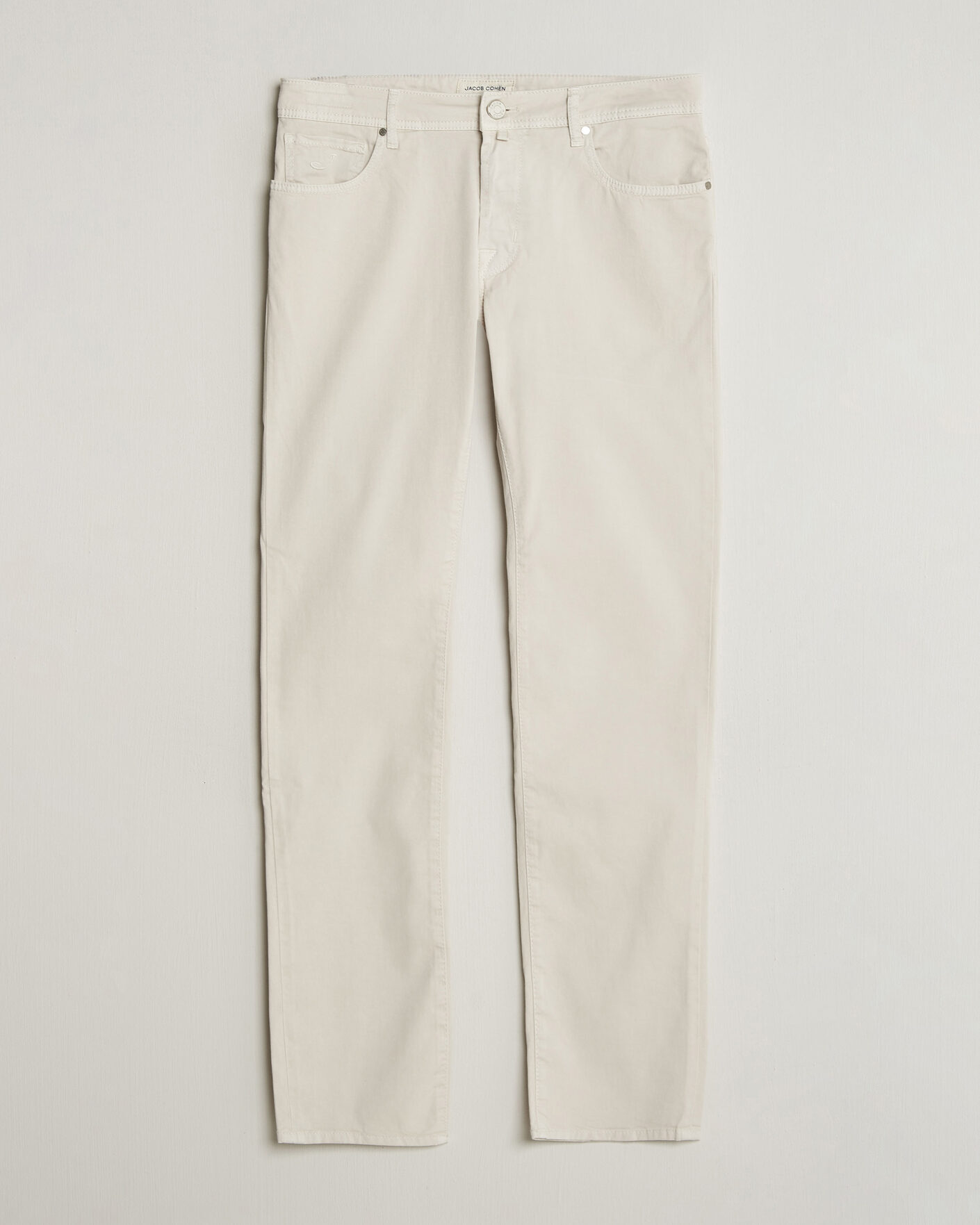 Herre | Bukser | Jacob Cohën | Bard Garment Dyed Gabardine Trousers Off White