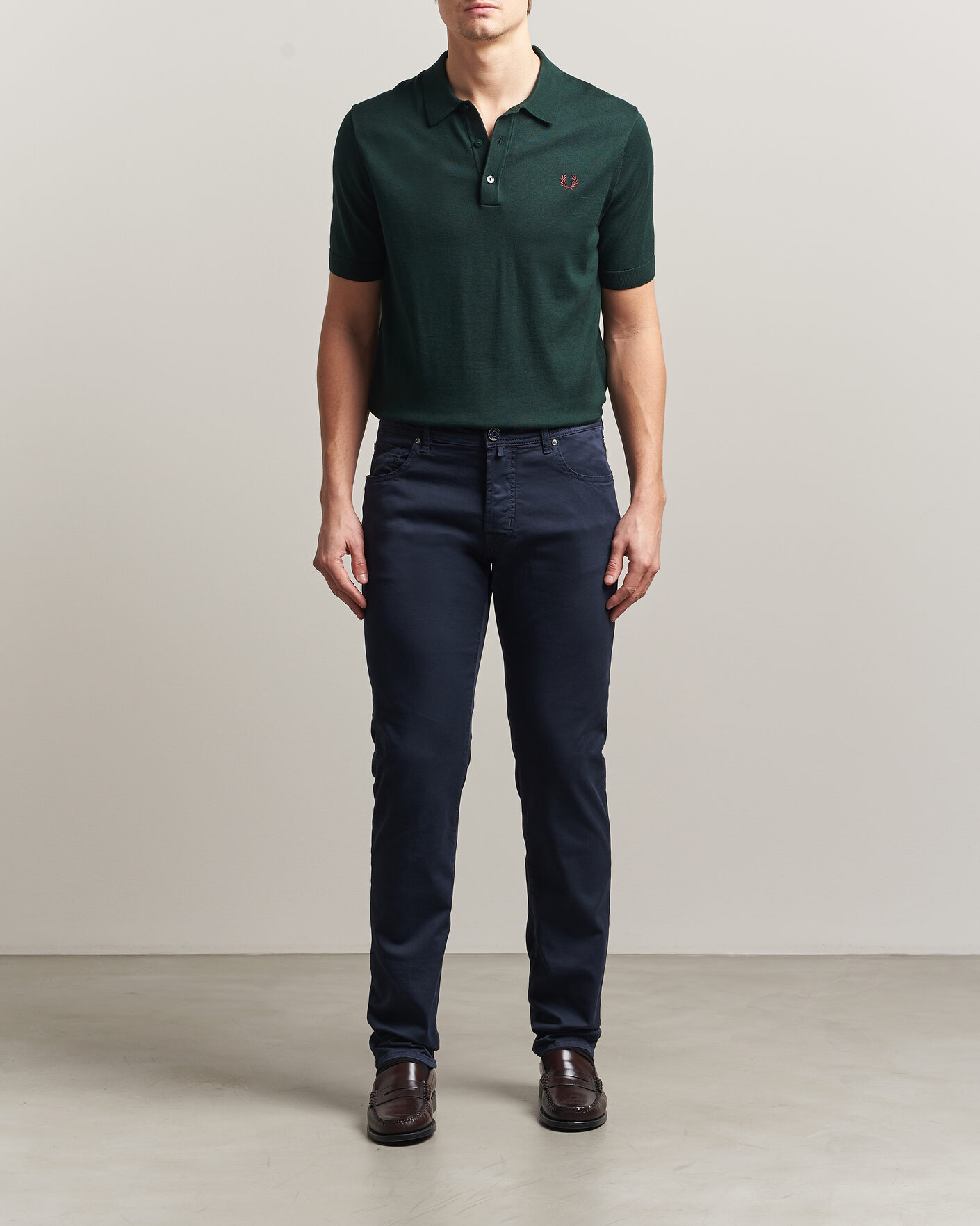 Herre | Bukser | Jacob Cohën | Bard Garment Dyed Gabardine Trousers Navy Blue