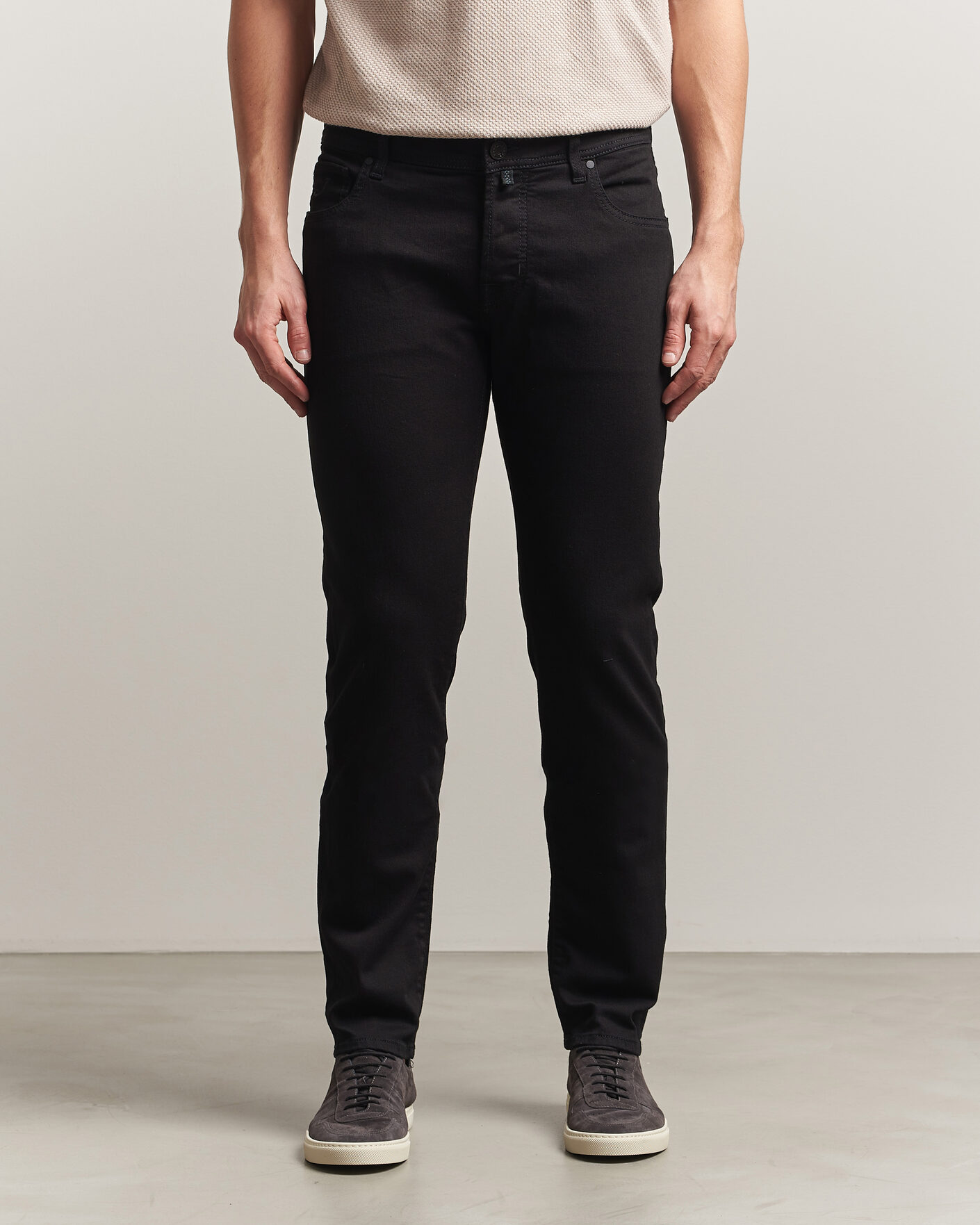 Herre | Bukser | Jacob Cohën | Nick Slim Fit Stretch Stay Black Jeans Rinse Wash