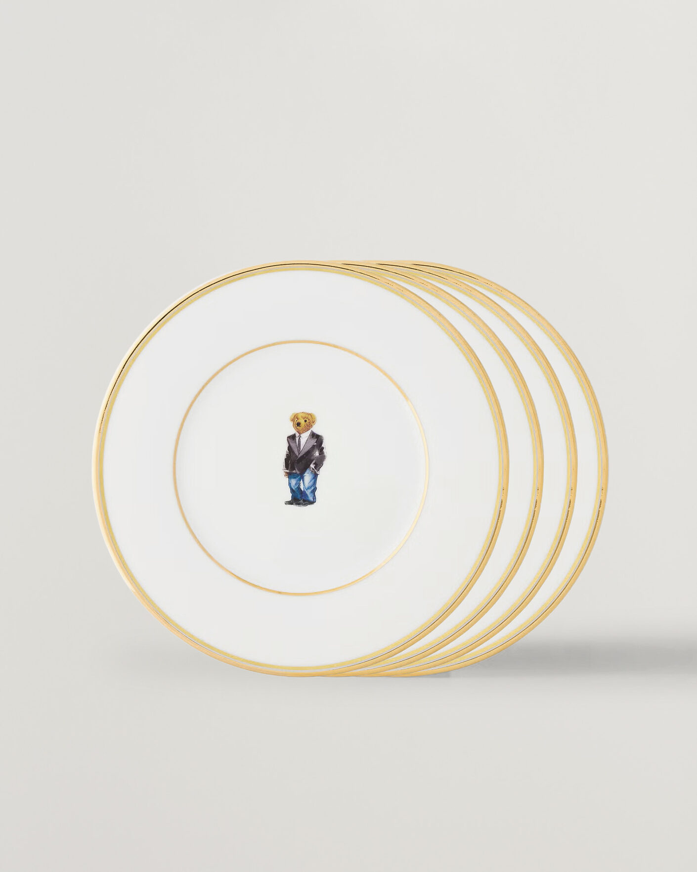 Herre | Til hjemmet | Ralph Lauren Home | Wilshire Tuxedo Bear Plate Set White/Gold