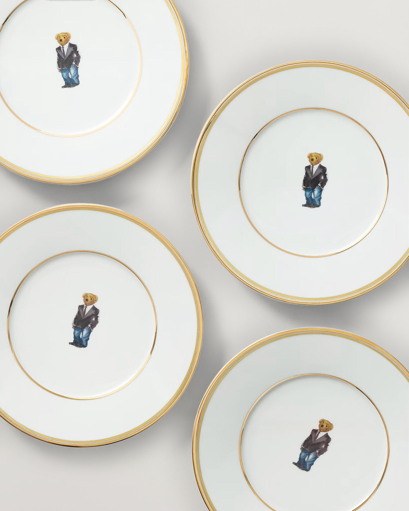 Herre | Til hjemmet | Ralph Lauren Home | Wilshire Tuxedo Bear Plate Set White/Gold