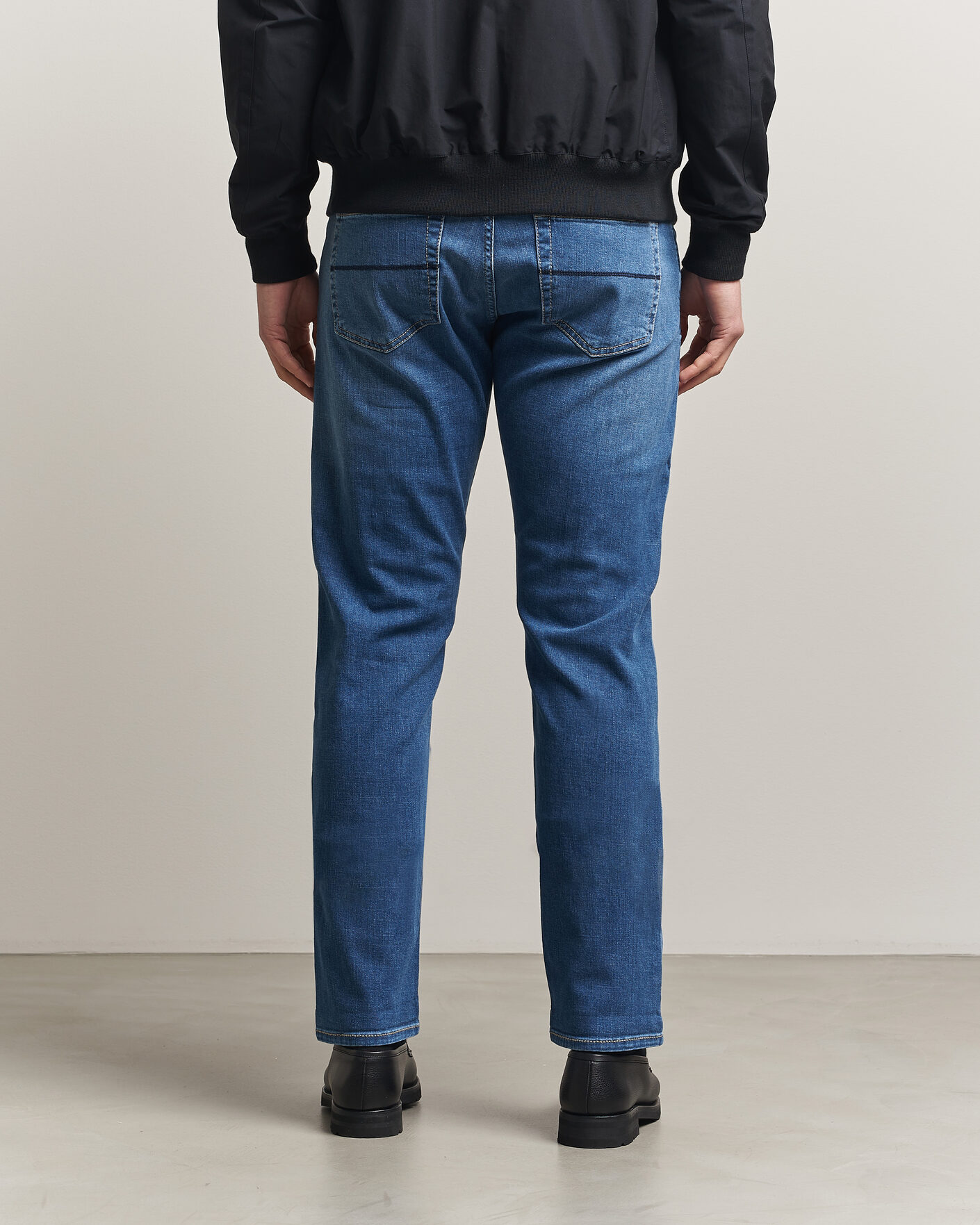 Herre | Jeans | Tramarossa | Michelangelo Contrast Seam Stretch Jeans Mid Blue