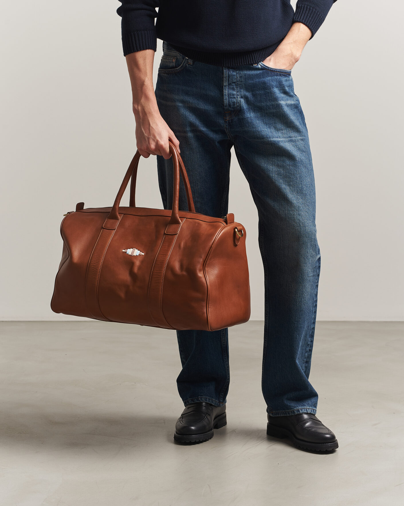Herre | Vesker | Pampeano | Varon Small Leather Weekend Bag Tan