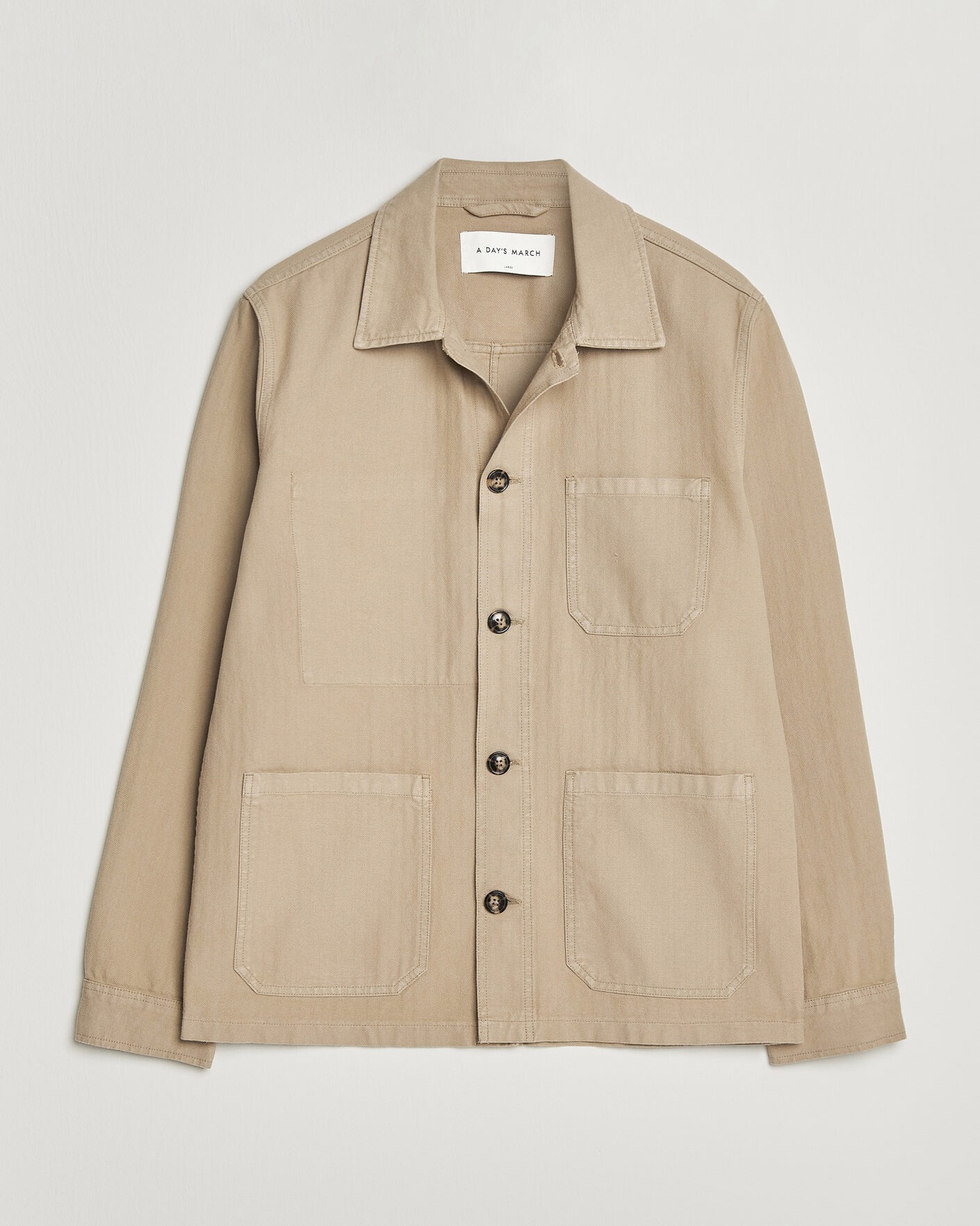 Herre | Nytt i butikken | A Day's March | Original Herringbone Overshirt Desert Taupe