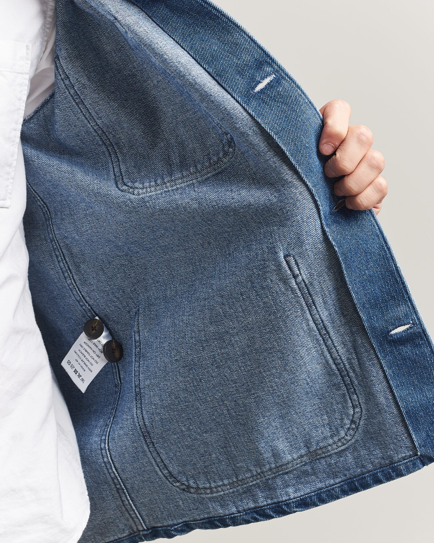 Herre | Skjorter | A Day's March | Algot Denim Overshirt Washed Blue