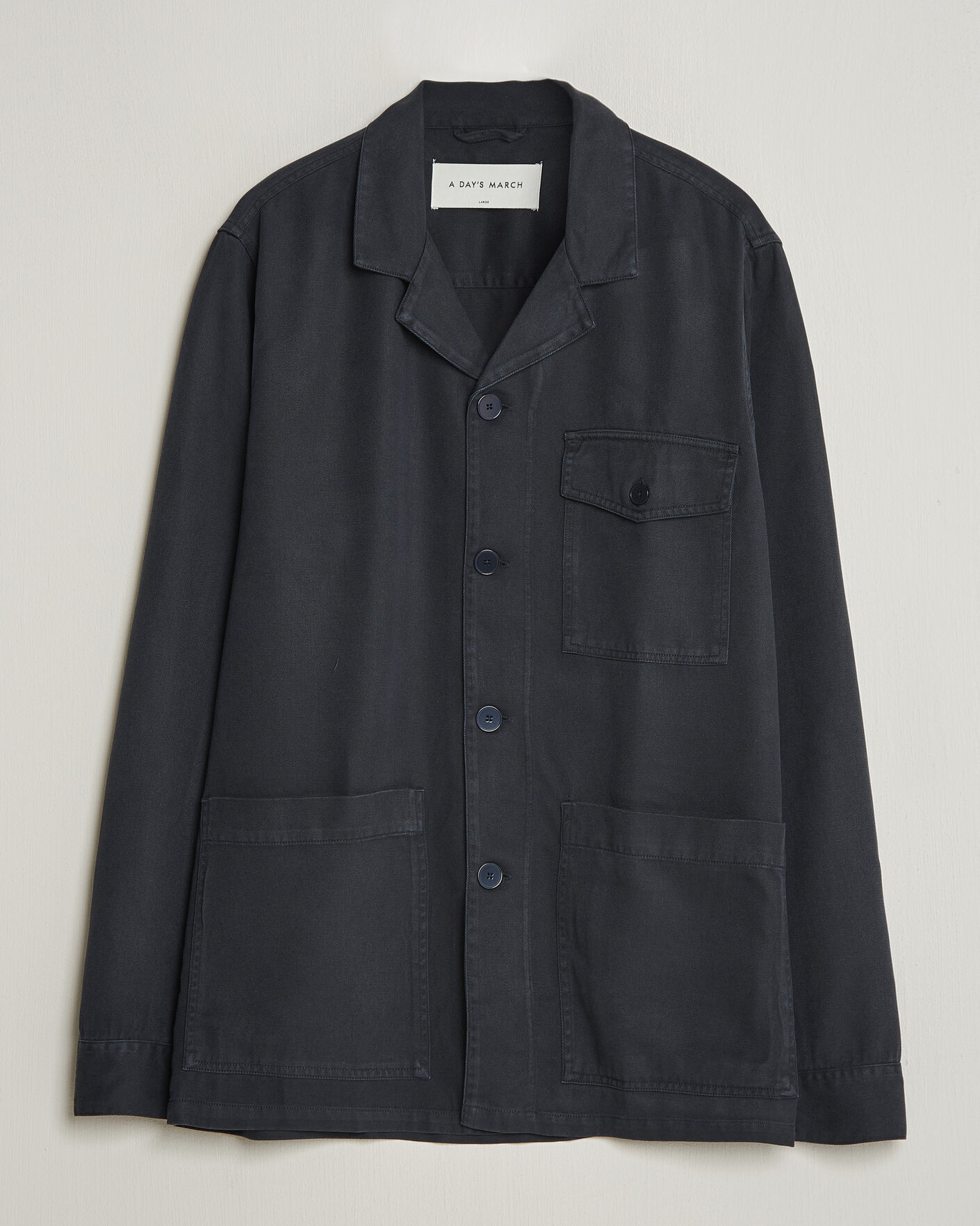Herre | Skjorter | A Day's March | Banagher Lyocell Overshirt Navy