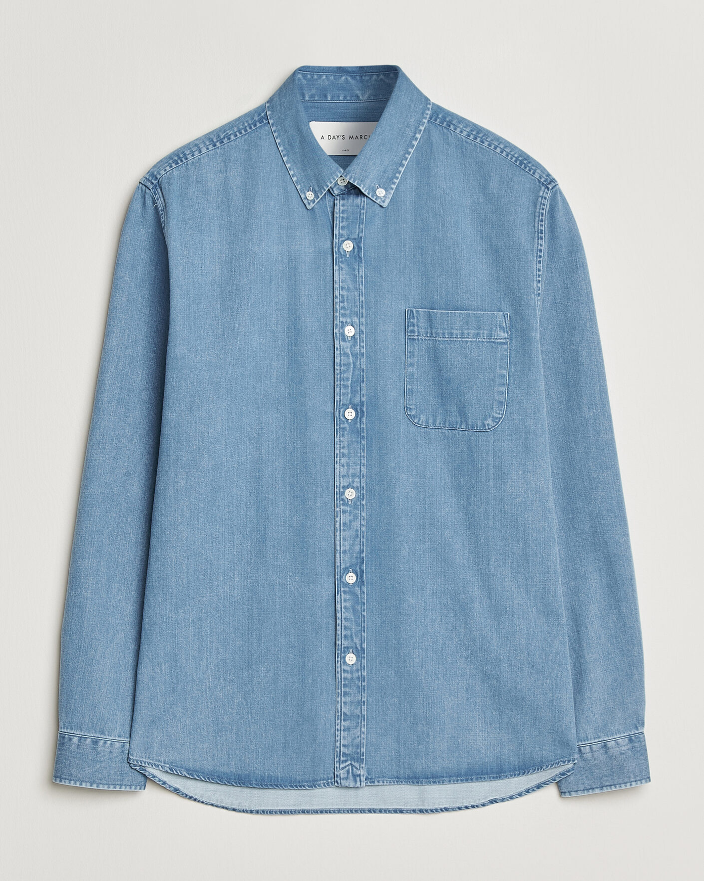 Herre | Skjorter | A Day's March | Original Denim Shirt Light Blue
