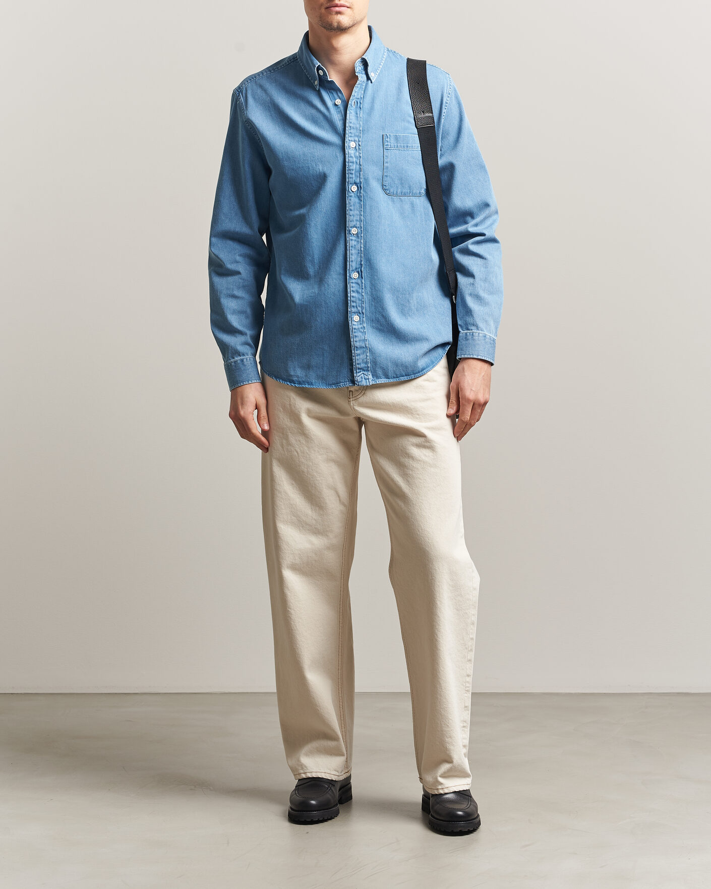Herre | Skjorter | A Day's March | Original Denim Shirt Light Blue