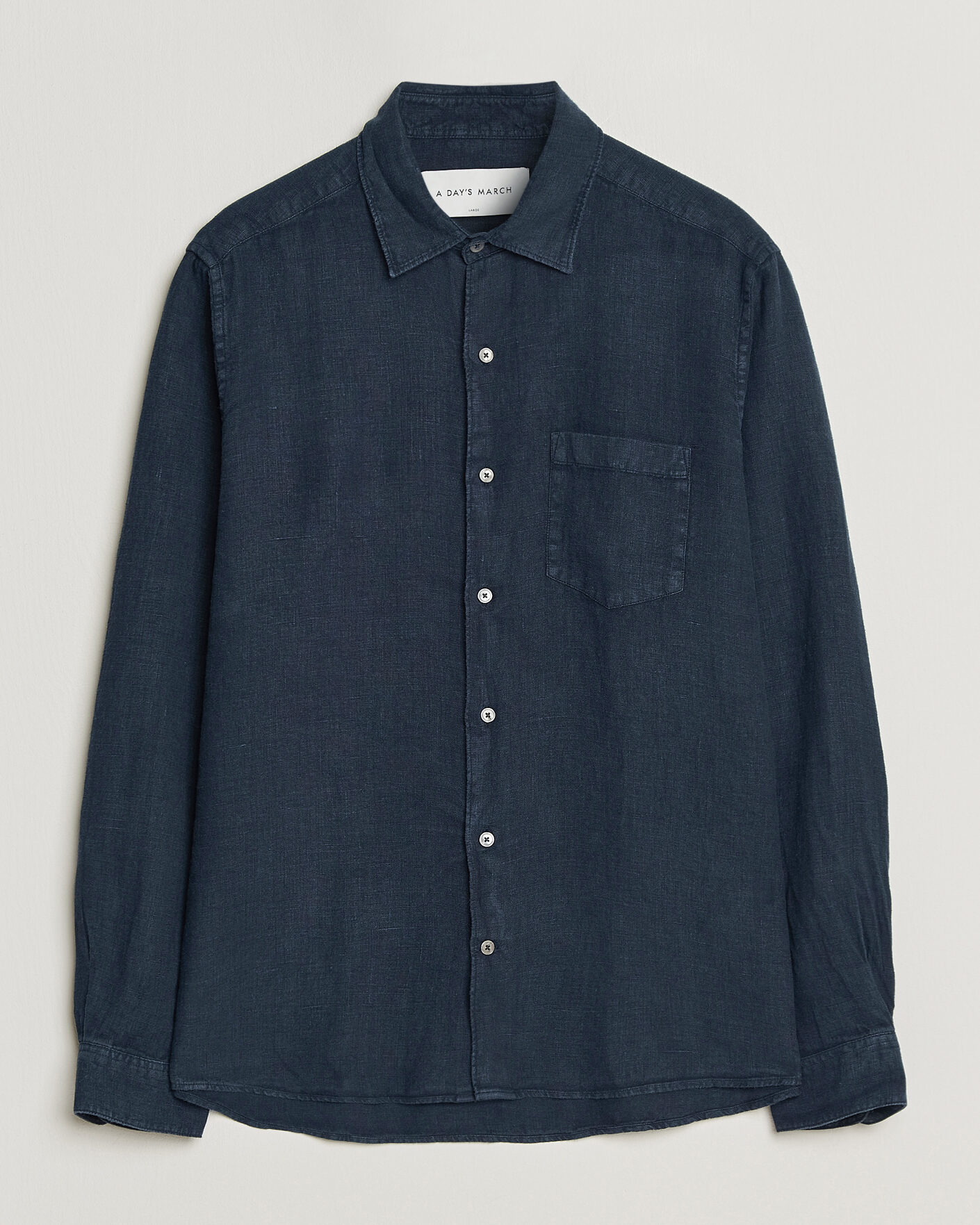 Herre | Skjorter | A Day's March | Daintree Linen Shirt Navy